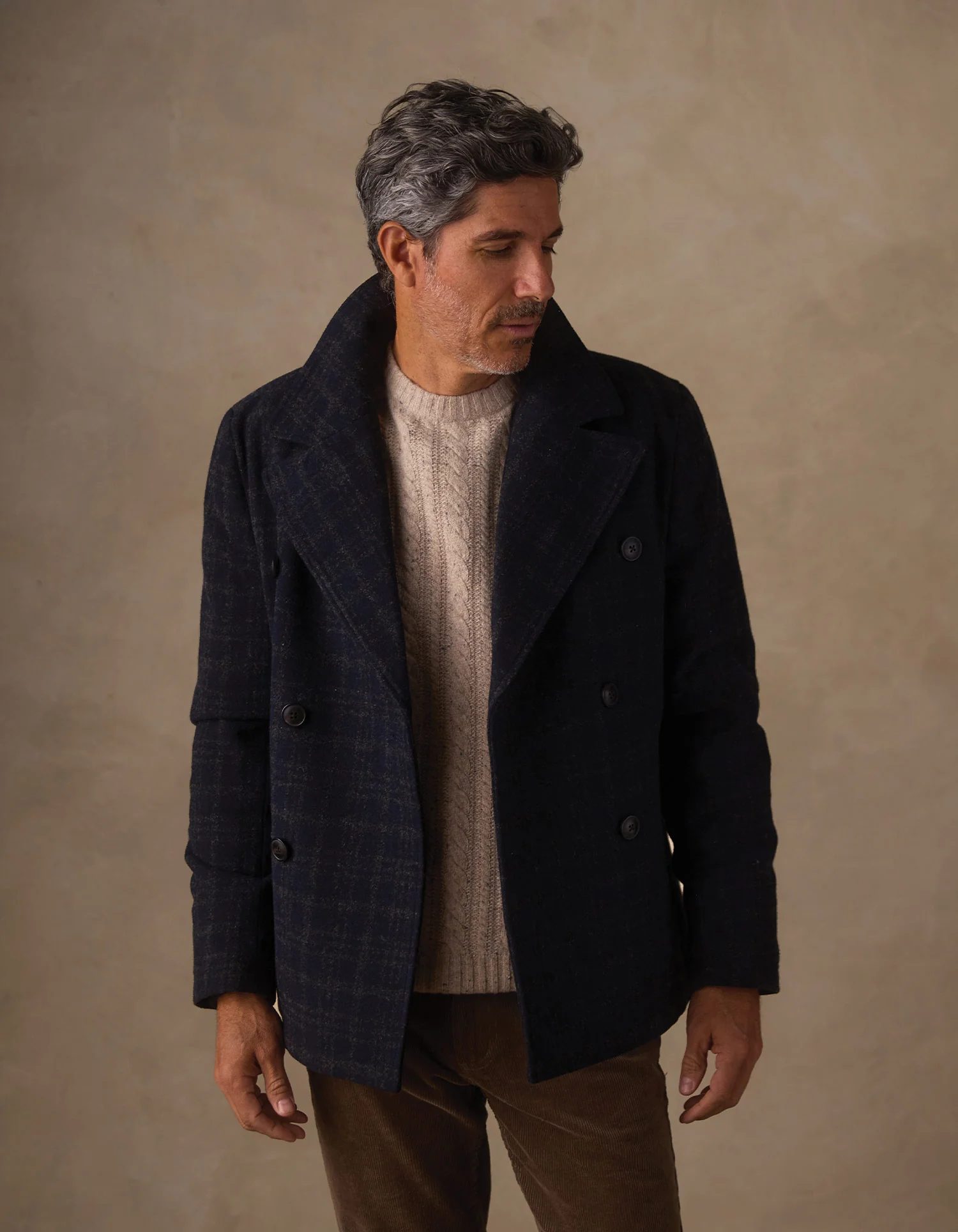 Lan Jacket in Navy Plaid - Image 5