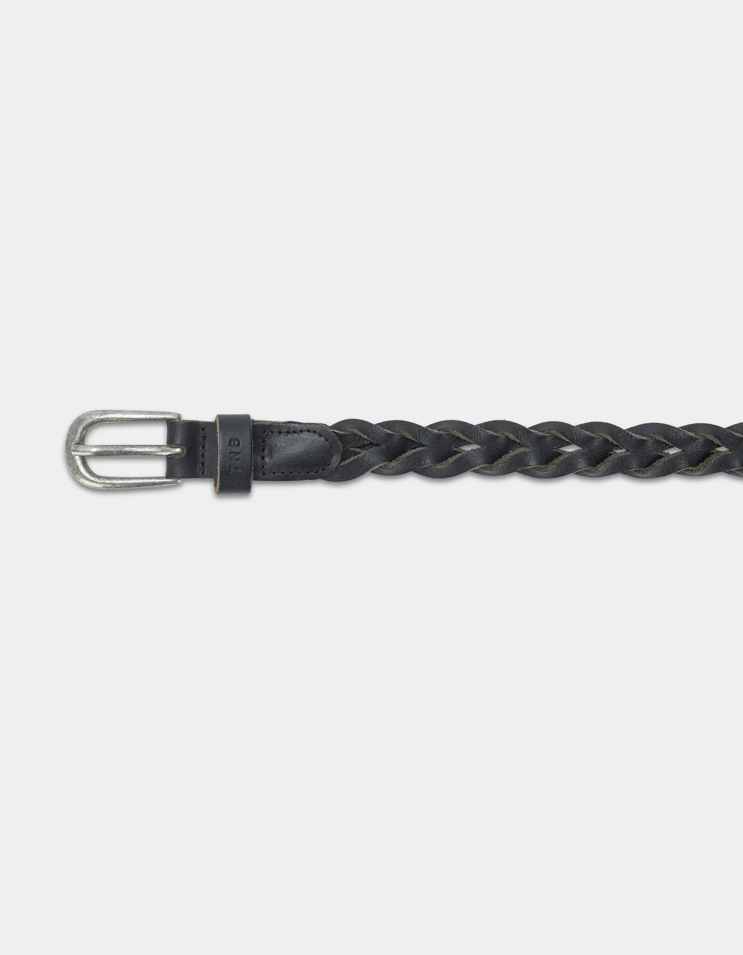 Leather Braided Belt in Black - Image 2
