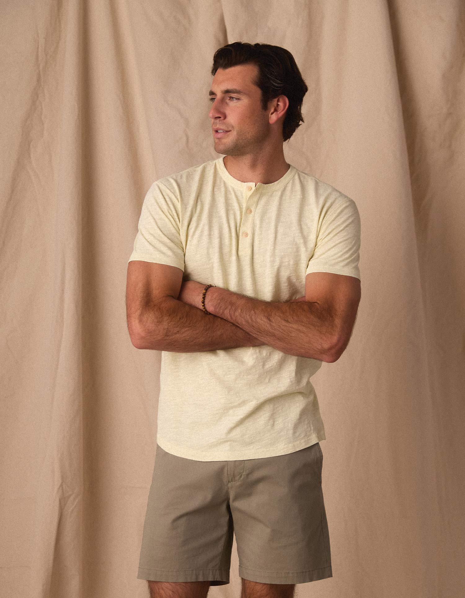 Vintage Slub Henley in Pear Sorbet - Image 3