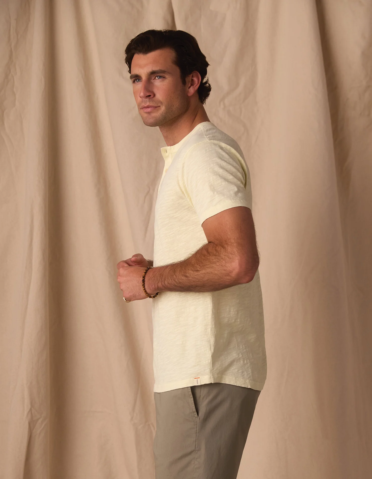 Vintage Slub Henley in Pear Sorbet - Image 6