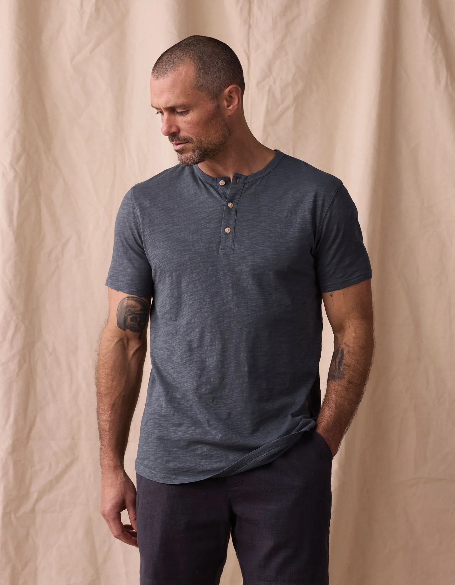 Vintage Slub Henley in Waterloo - Image 2