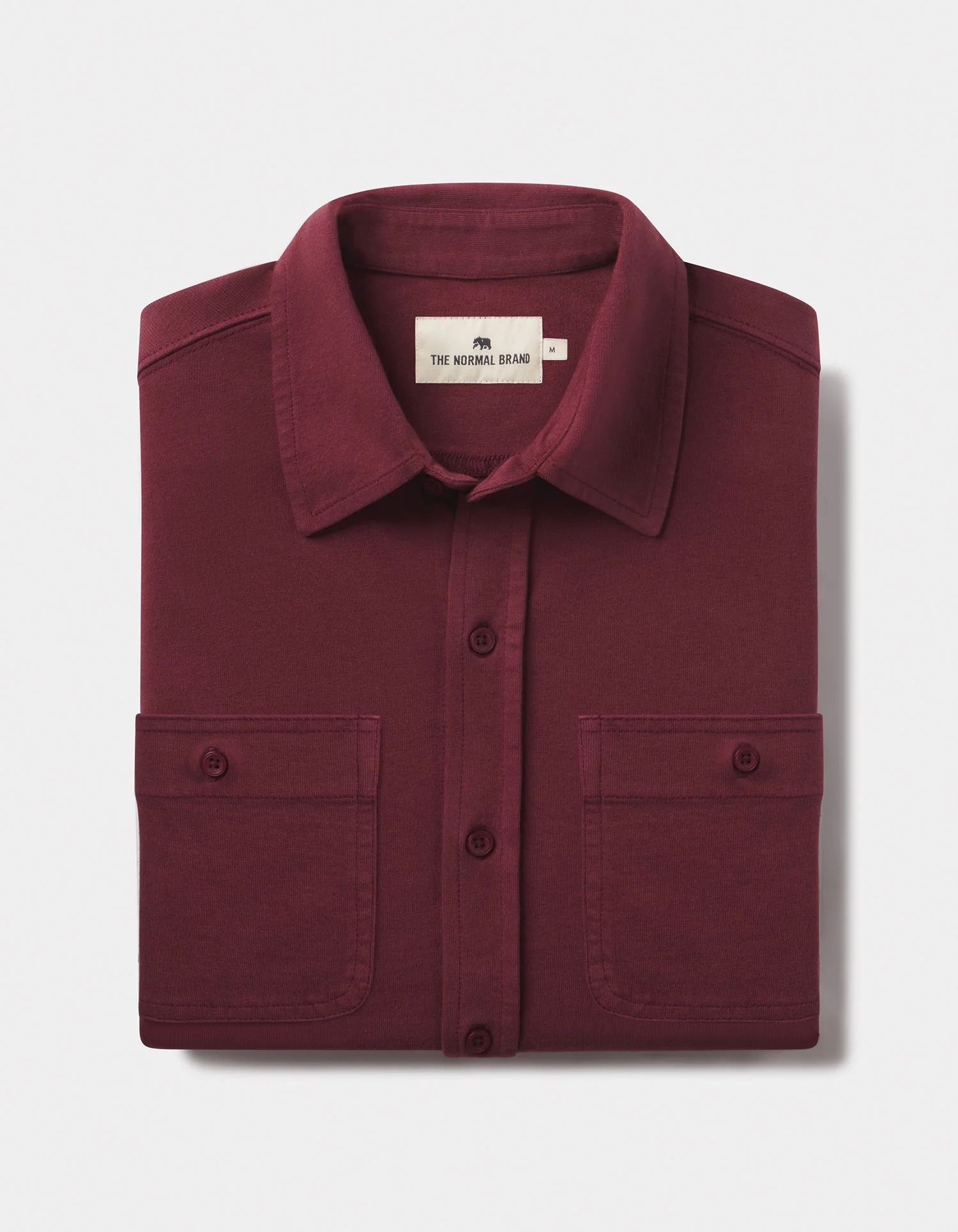Lennox Jersey Button Up in Port Wine - Image 2