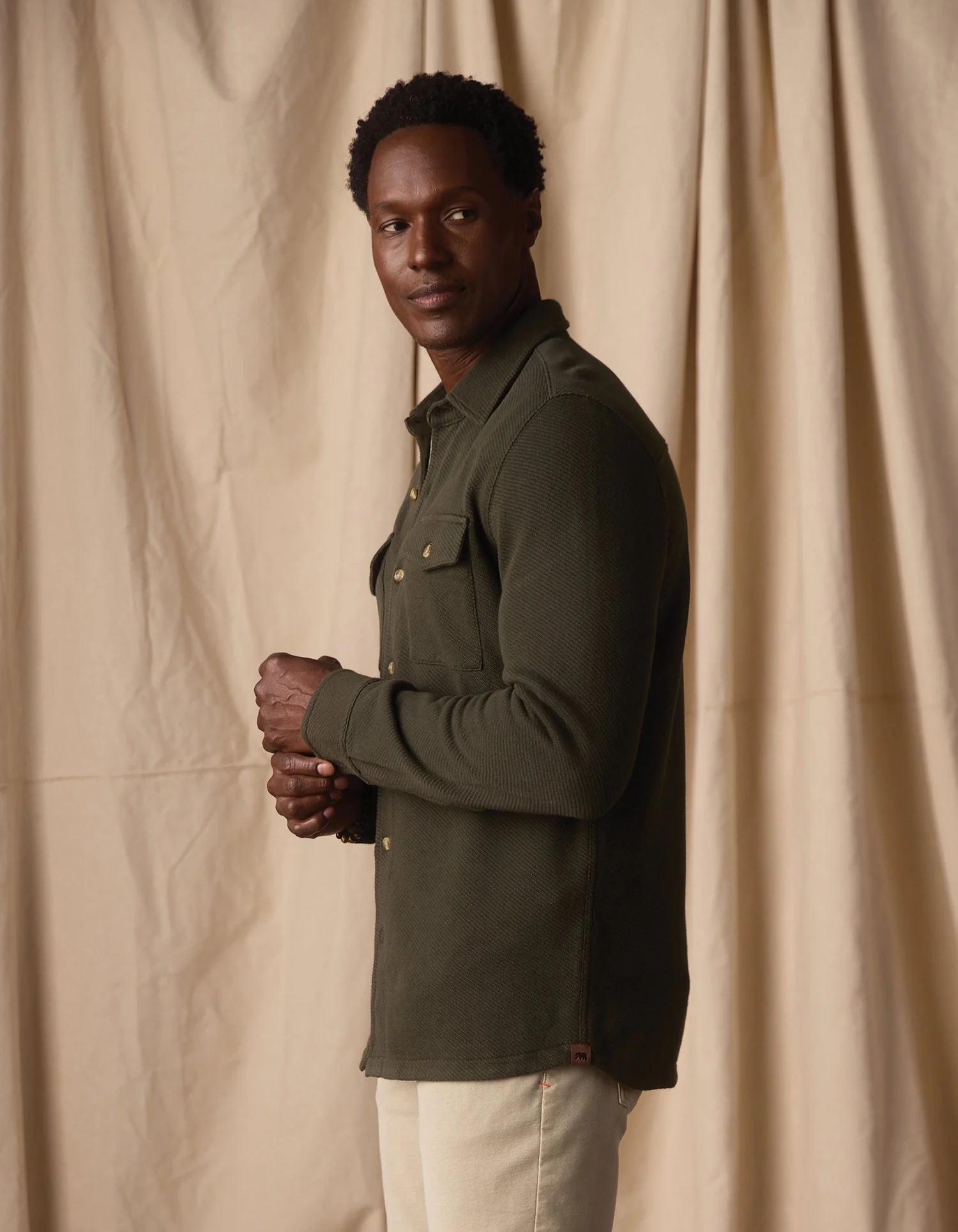 Looped Terry Button Up in Alpine - Image 5