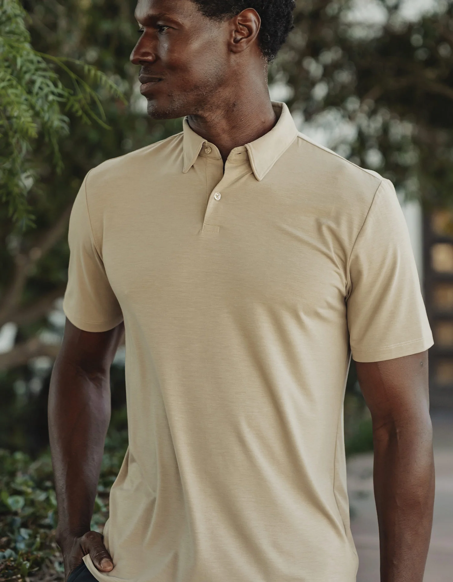 LuxeJersey Polo in Fawn - Image 3