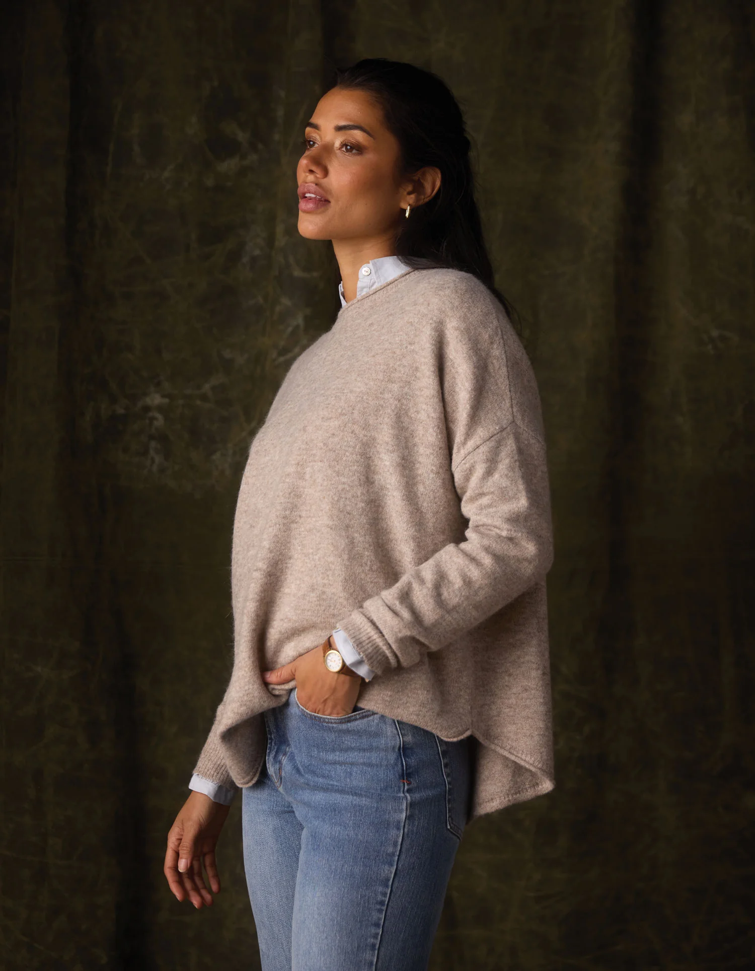Marianna Crewneck Sweater in Oat - Image 4