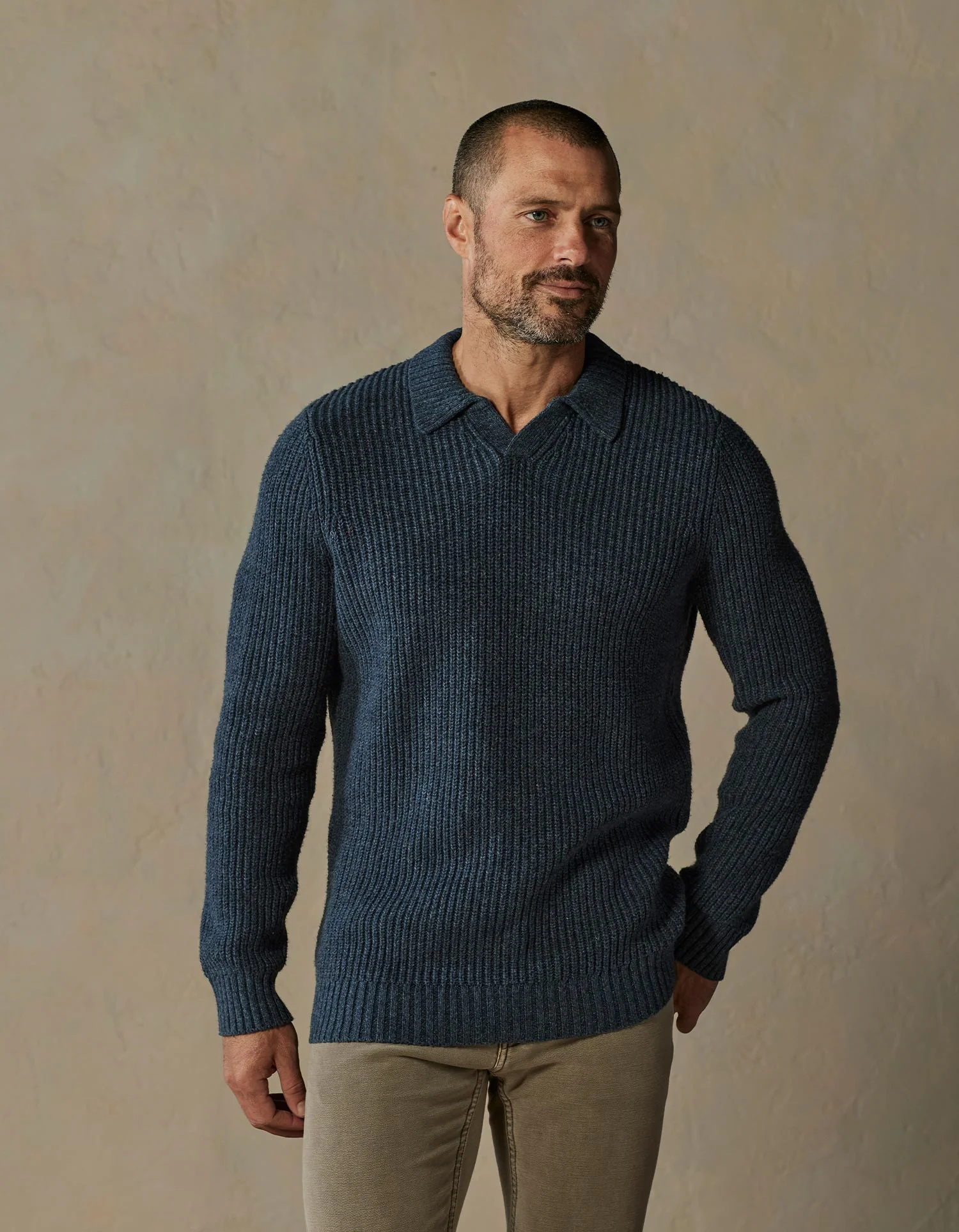 Marled Polo Sweater