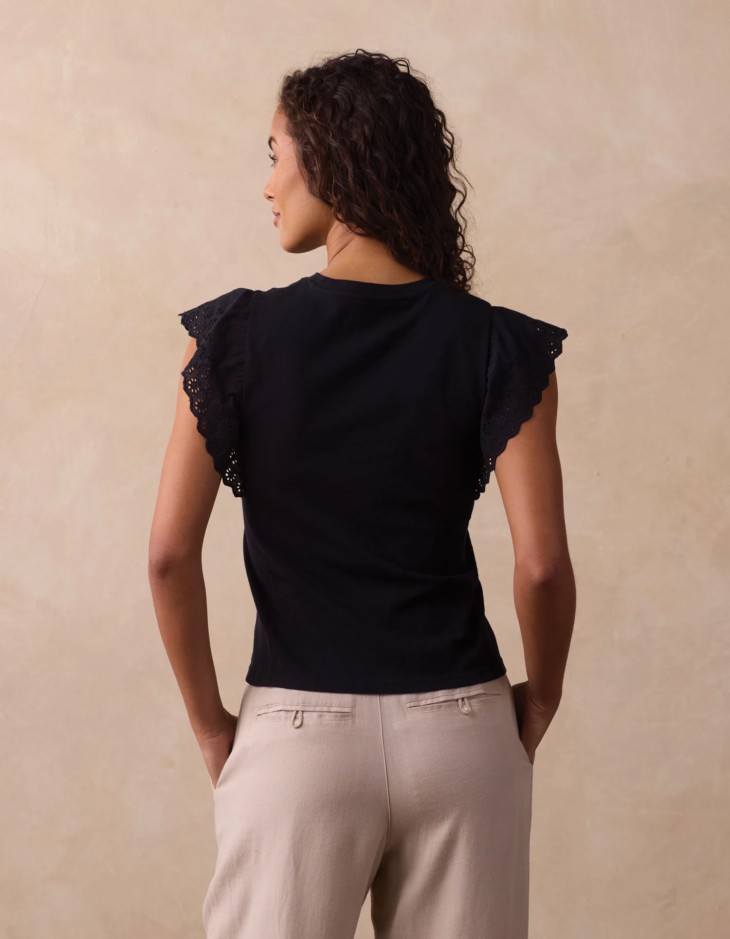 Marnie Eyelet Top in Black - Image 4