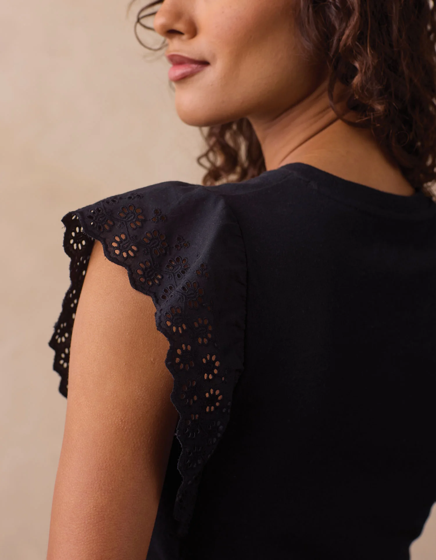 Marnie Eyelet Top in Black - Image 5