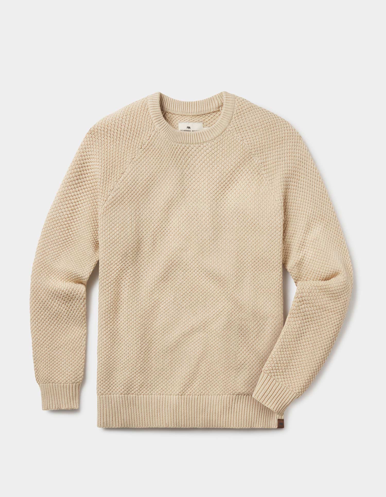 Moss Stitch Crew in Tan - Image 2