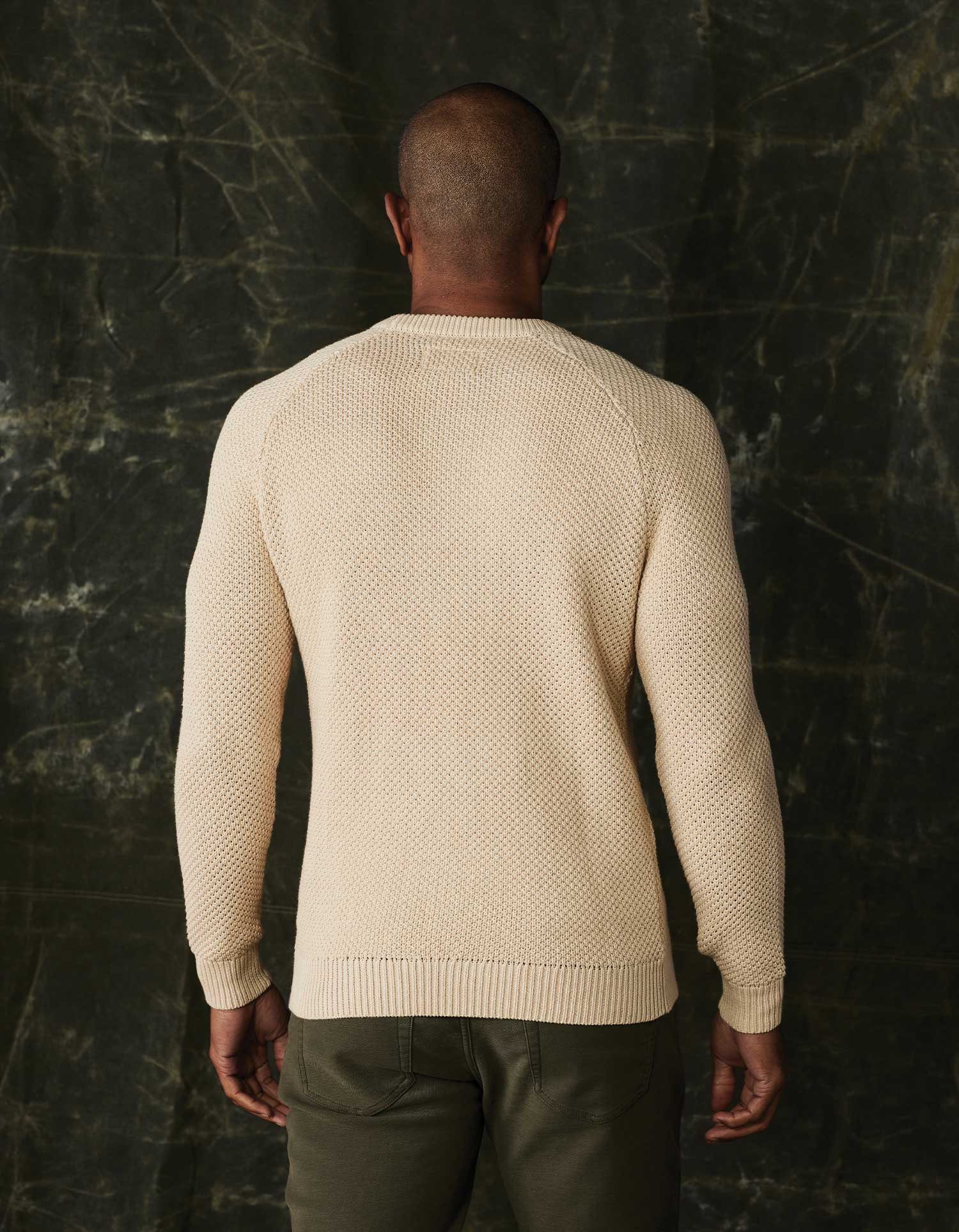 Moss Stitch Crew in Tan - Image 5