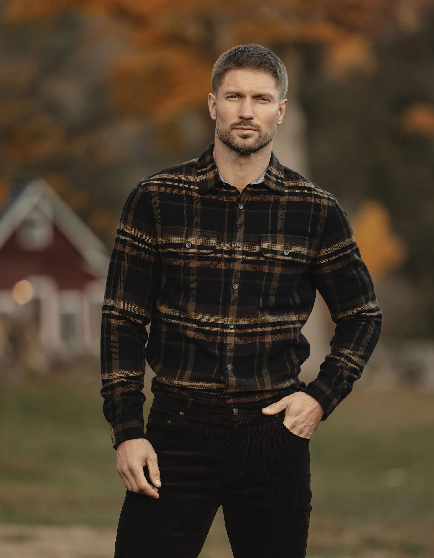 Mountain Overshirt in Black Plaid - Image 2