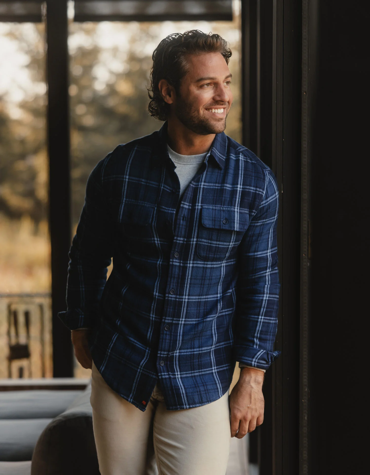 Mountain Overshirt in Indigo Plaid - Image 2
