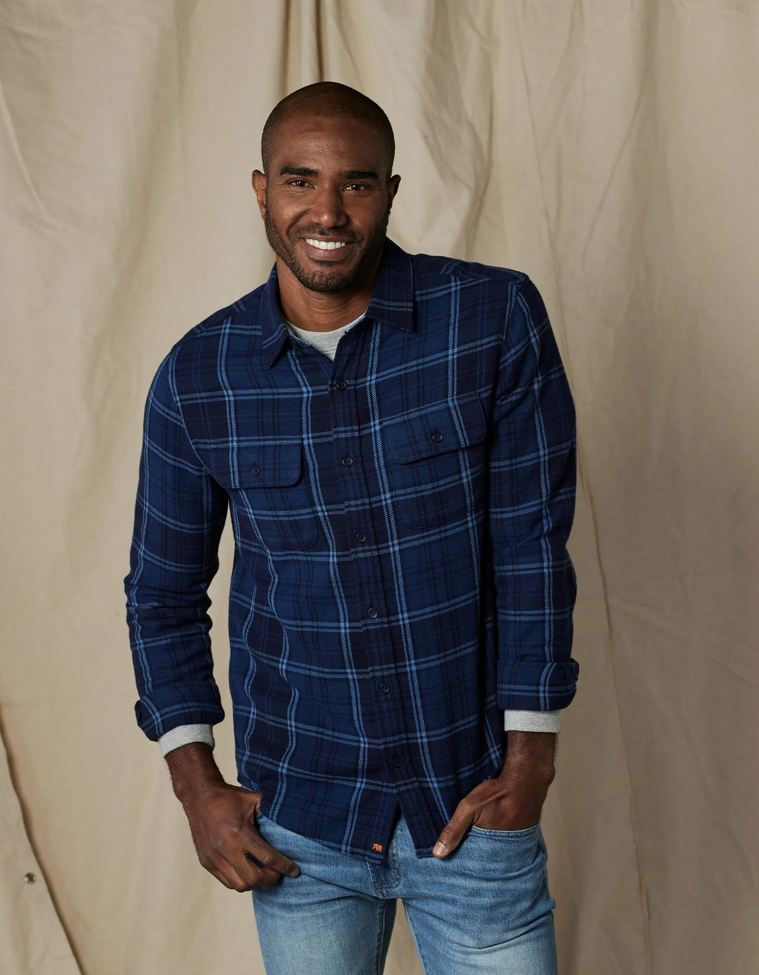 Mountain Overshirt in Indigo Plaid - Image 3