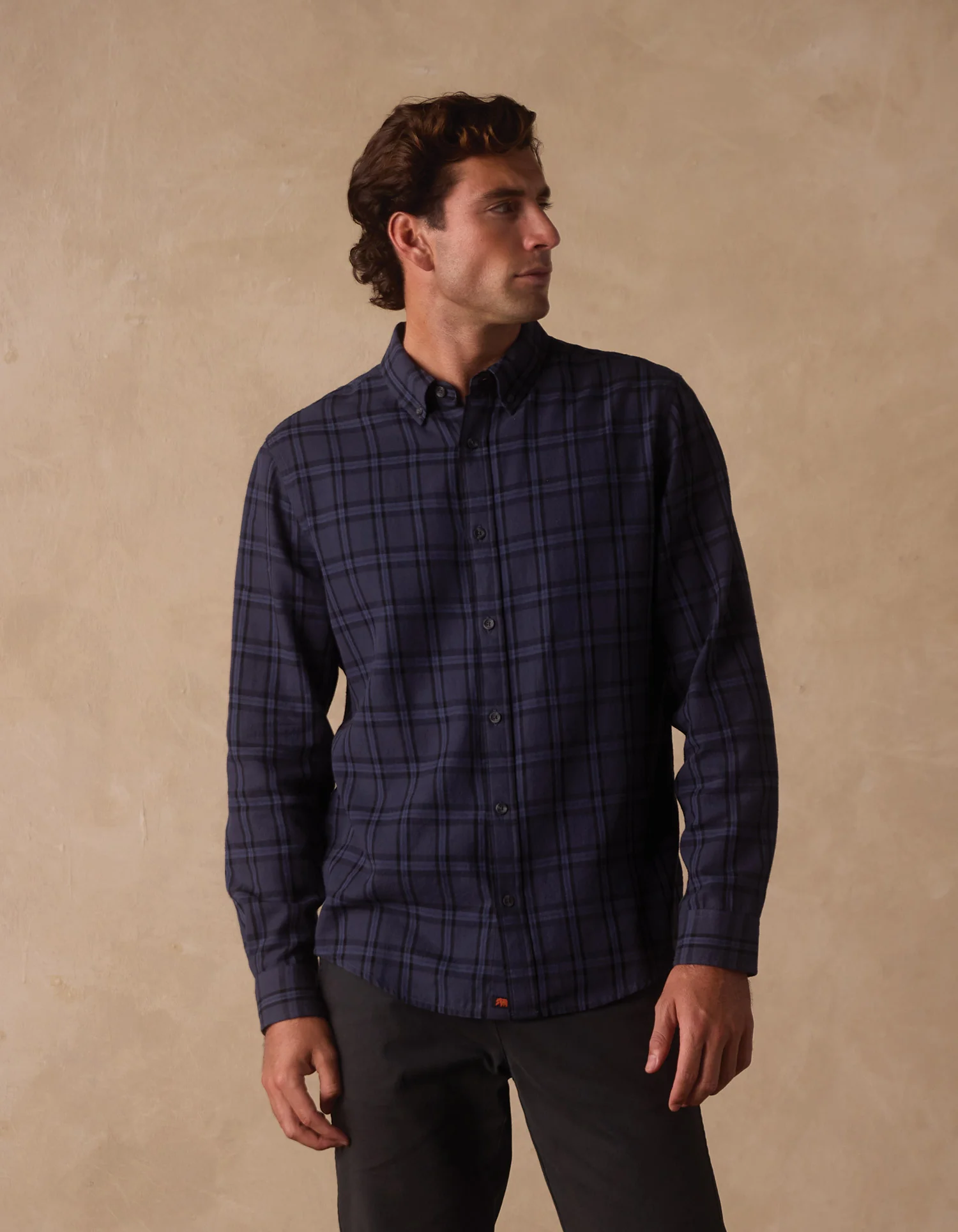 Nikko Classic Button Up in Indigo Plaid - Image 3