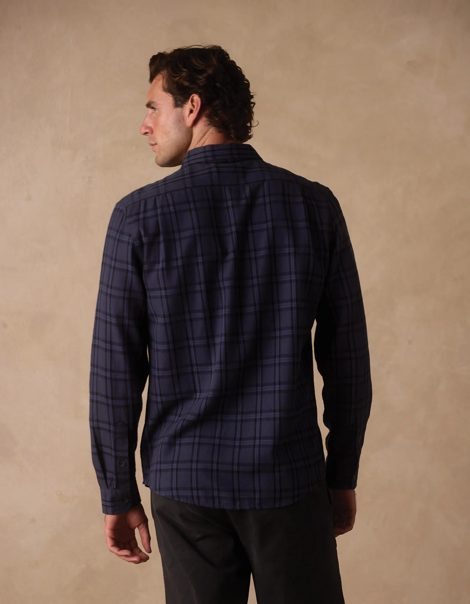 Nikko Classic Button Up in Indigo Plaid - Image 5