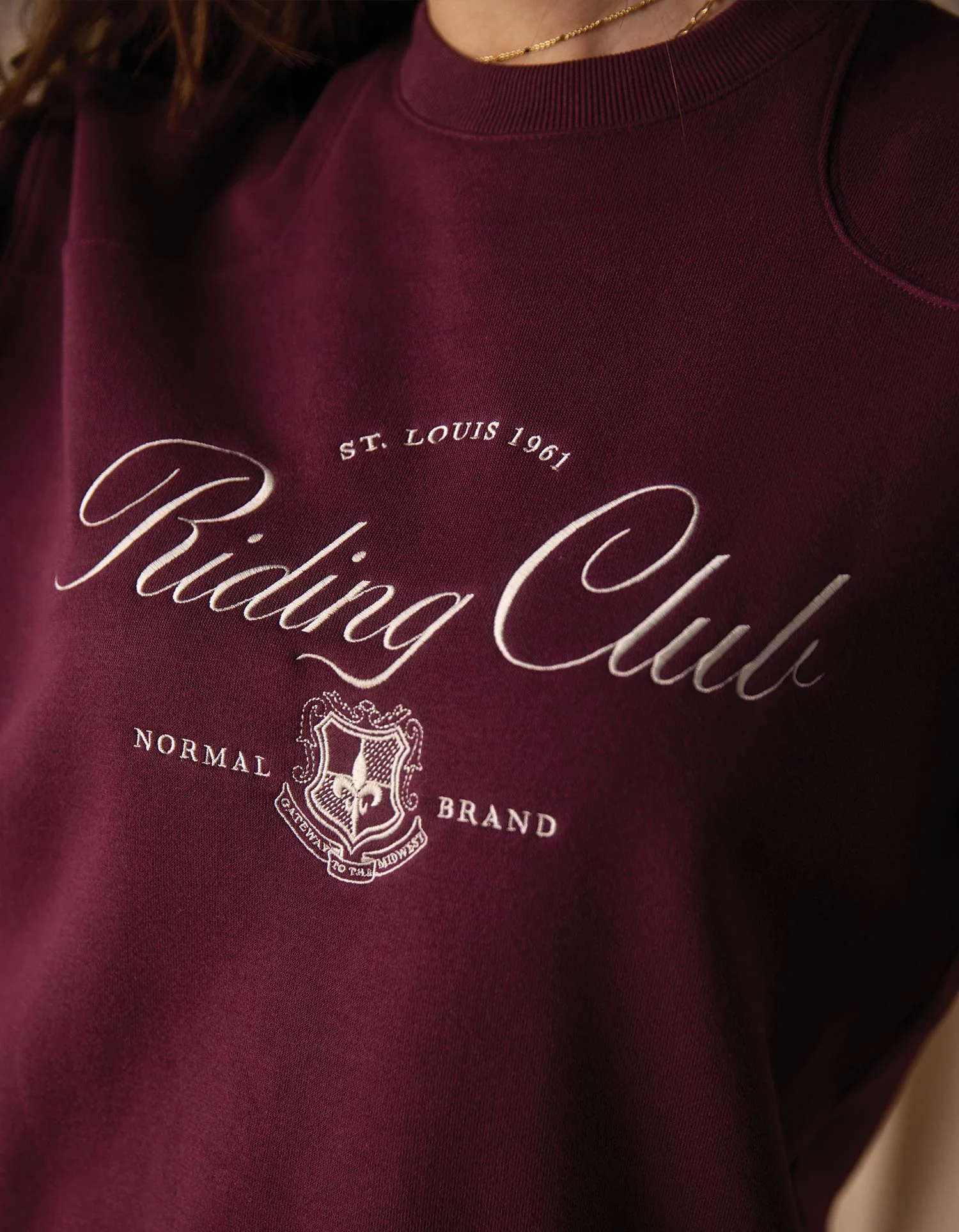Normal Fleece Graphic Crewneck in Port Wine - Image 2