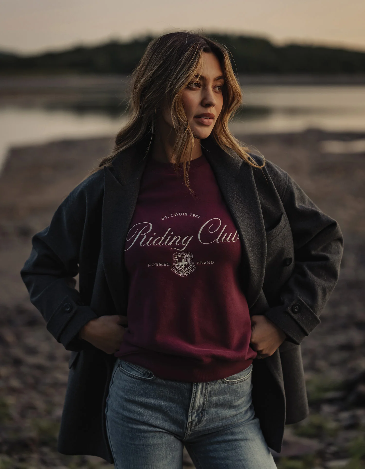Normal Fleece Graphic Crewneck in Port Wine - Image 3