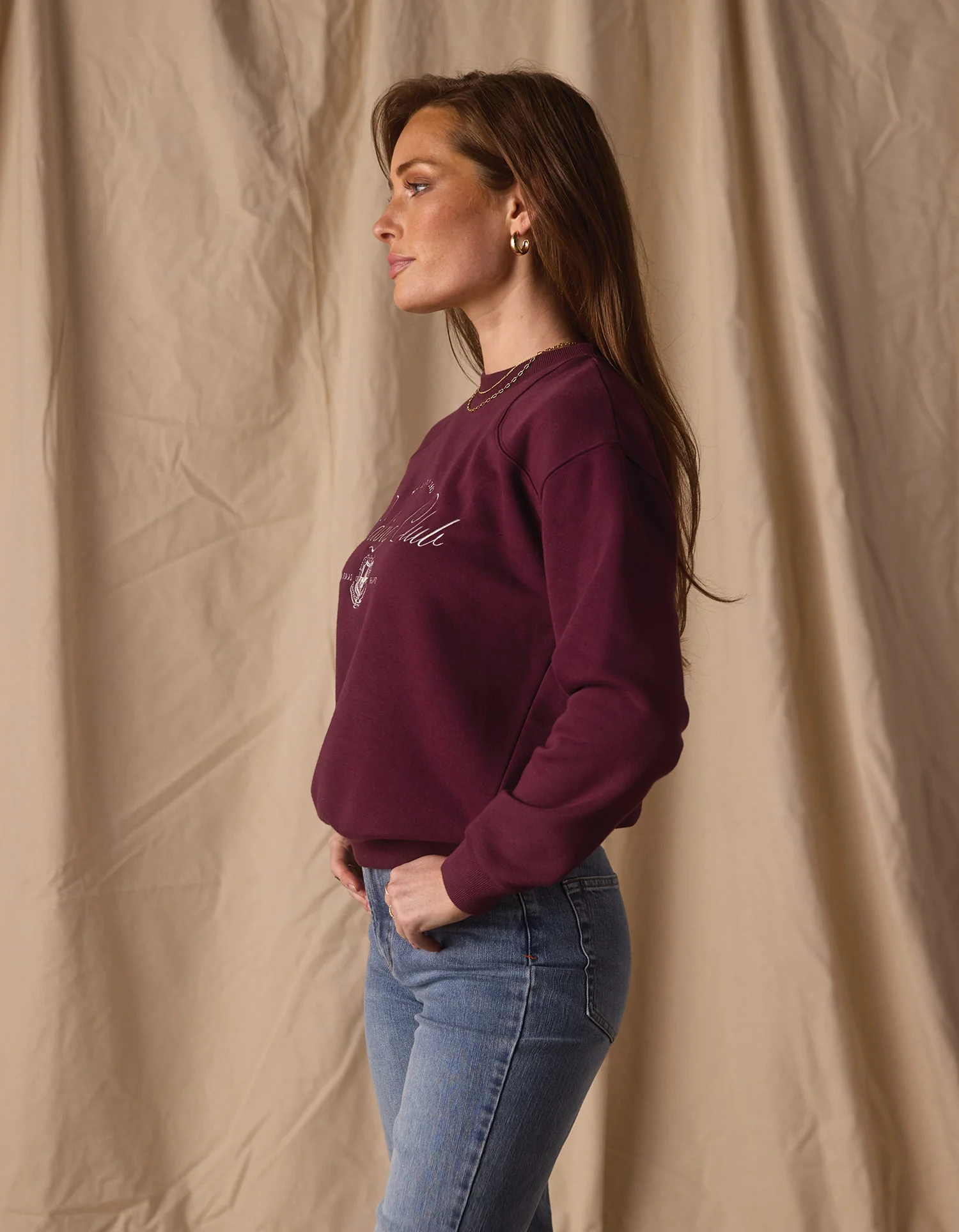 Normal Fleece Graphic Crewneck in Port Wine - Image 5