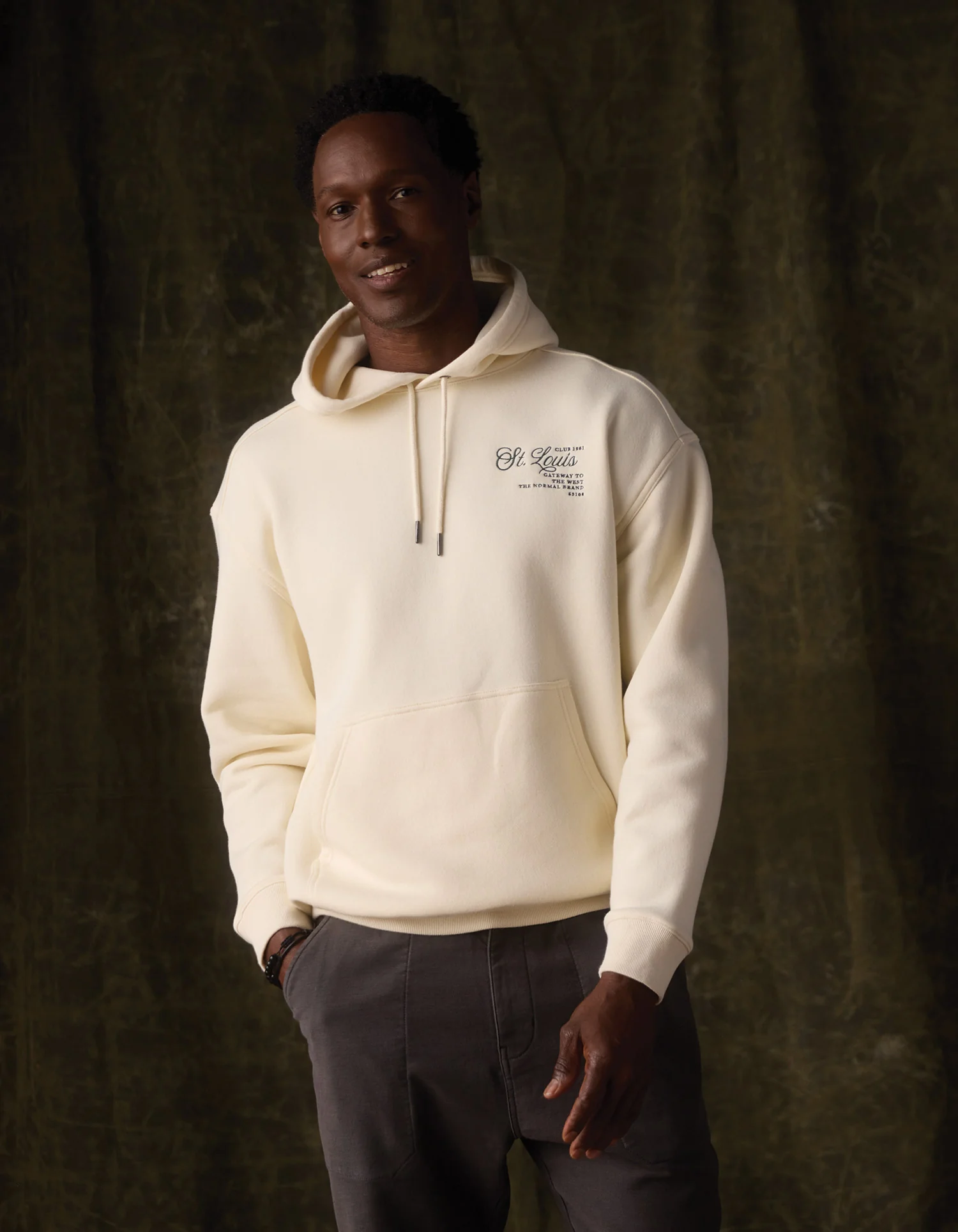 Normal Fleece Graphic Hoodie in Ivory - Image 3
