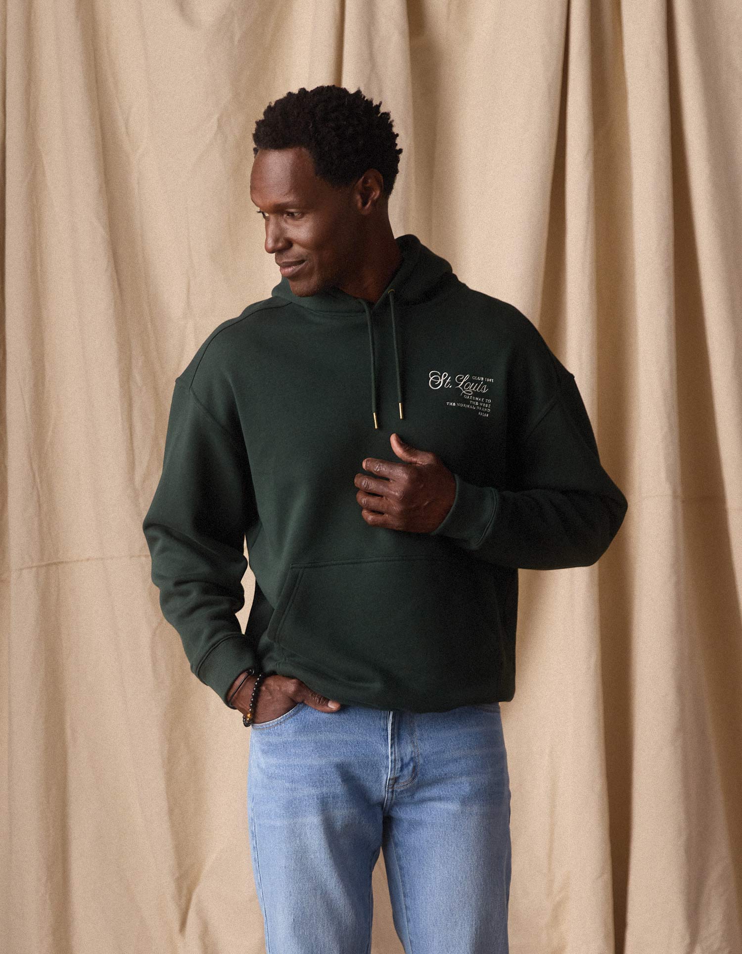 Normal Fleece Graphic Hoodie in Varsity Green - Image 3