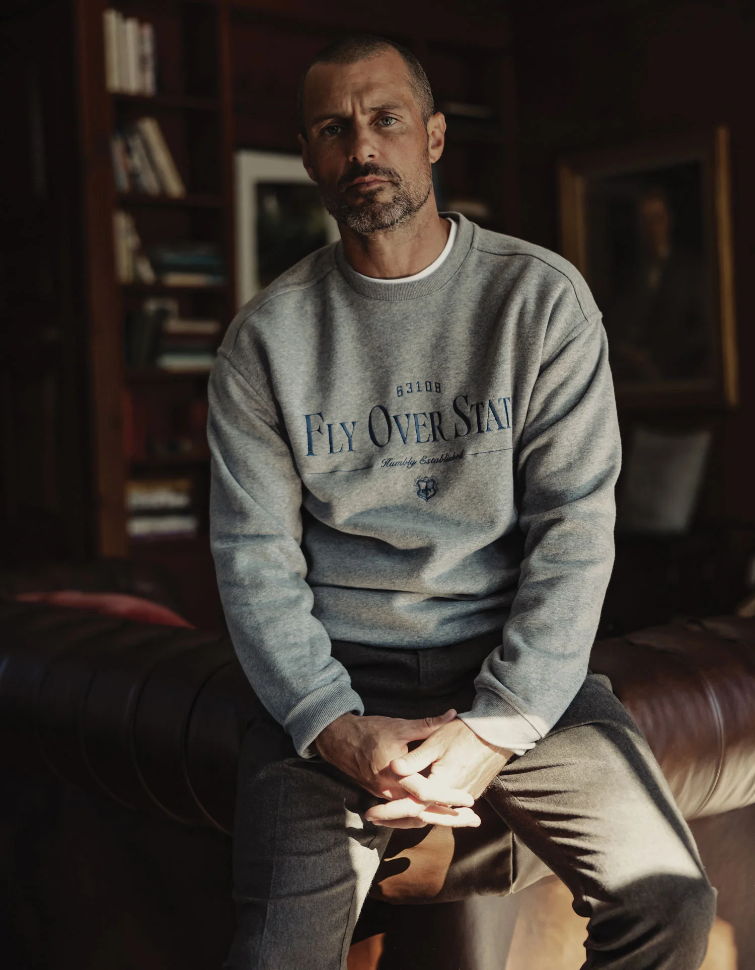 Normal Fleece Graphic Pullover in Heather Grey - Image 3