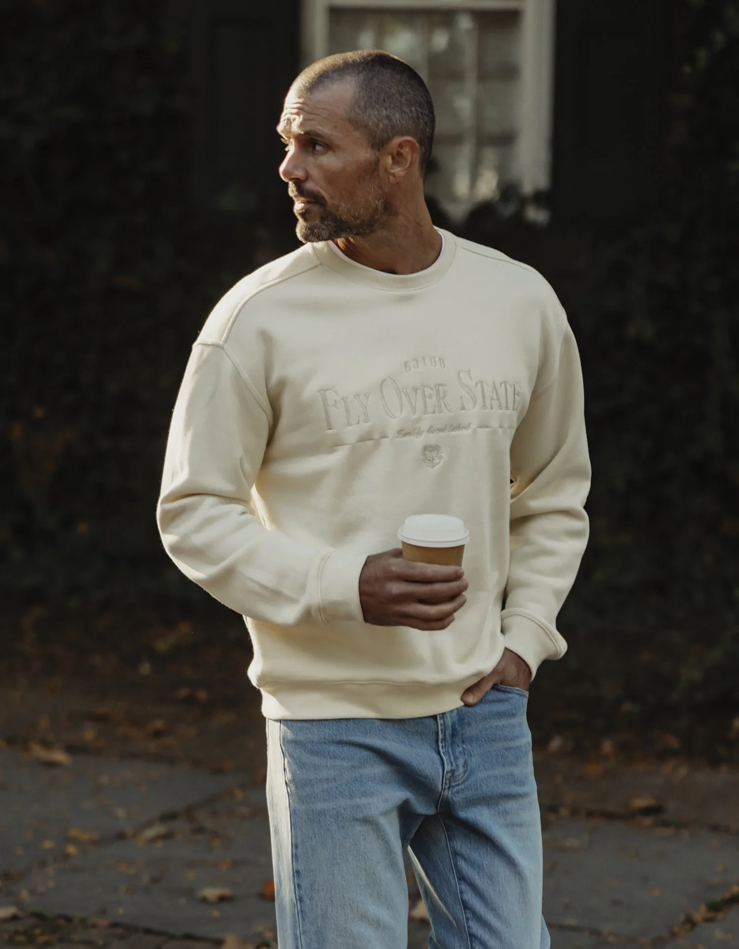 Normal Fleece Graphic Pullover in Ivory - Image 3