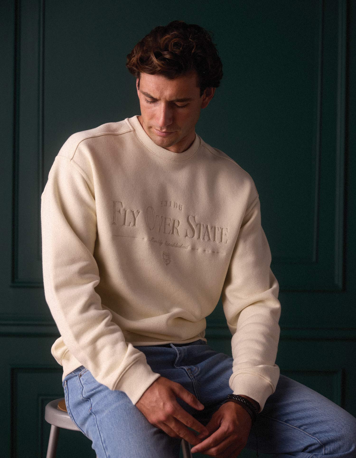 Normal Fleece Graphic Pullover in Ivory - Image 4