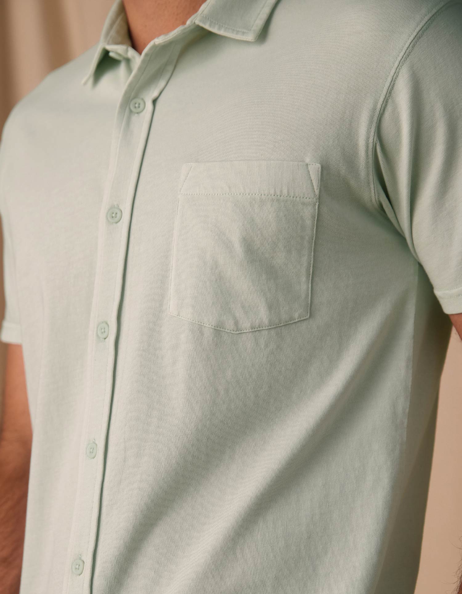 Normal Jersey Button Up in Sea Glass - Image 3