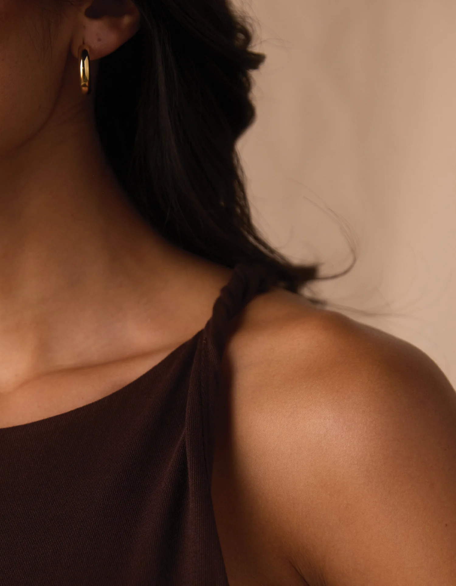 Normal Jersey Draped Midi Dress in Umber - Image 7