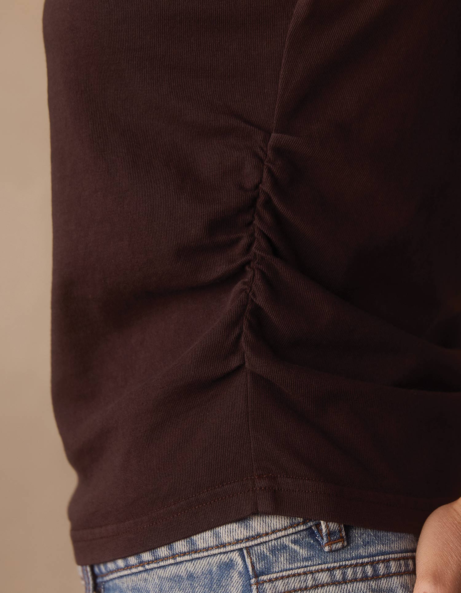 Normal Jersey Draped Tank in Umber - Image 5