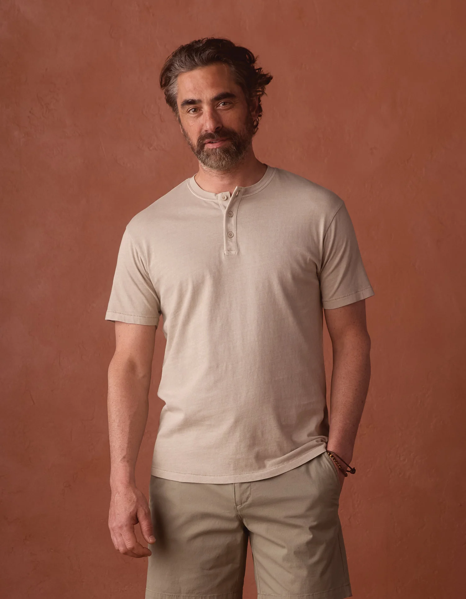 Normal Jersey Henley in Pumice - Image 3