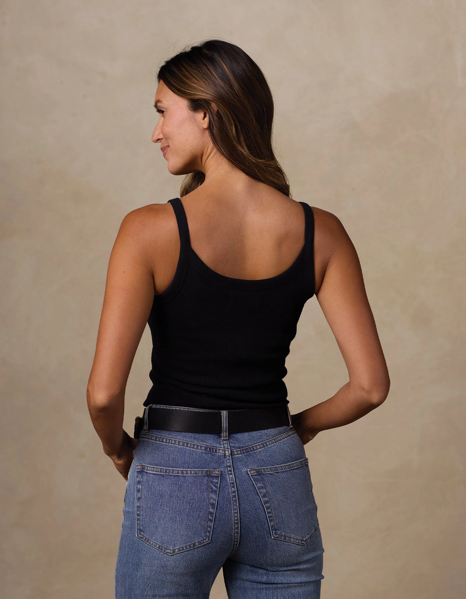 Normal Rib Tank in Black - Image 4