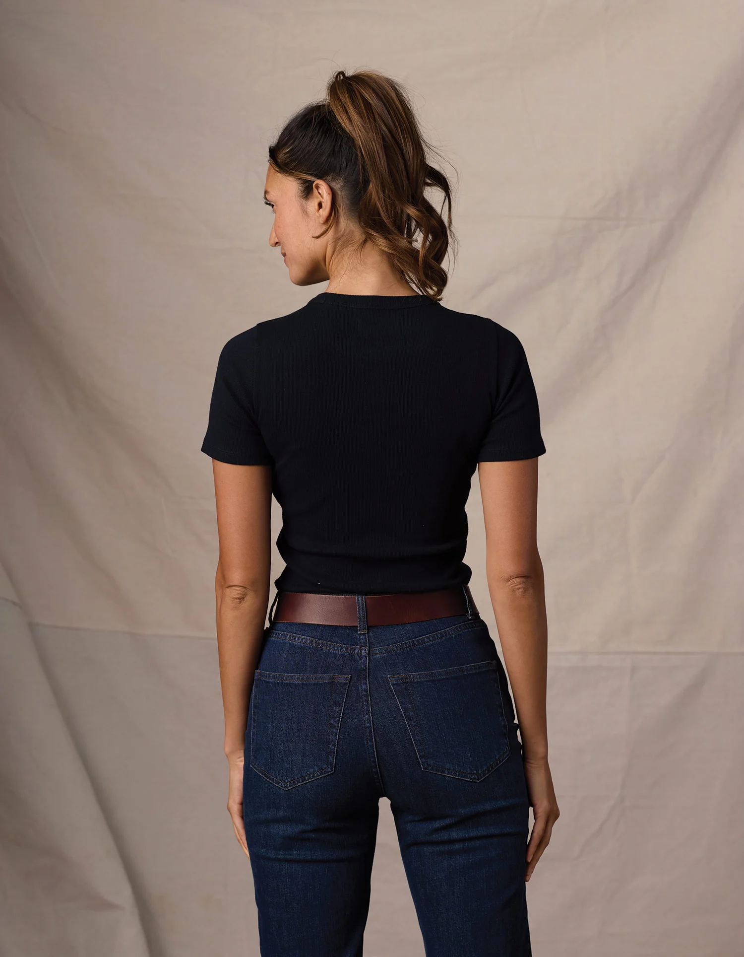 Normal Rib Tee in Black - Image 3