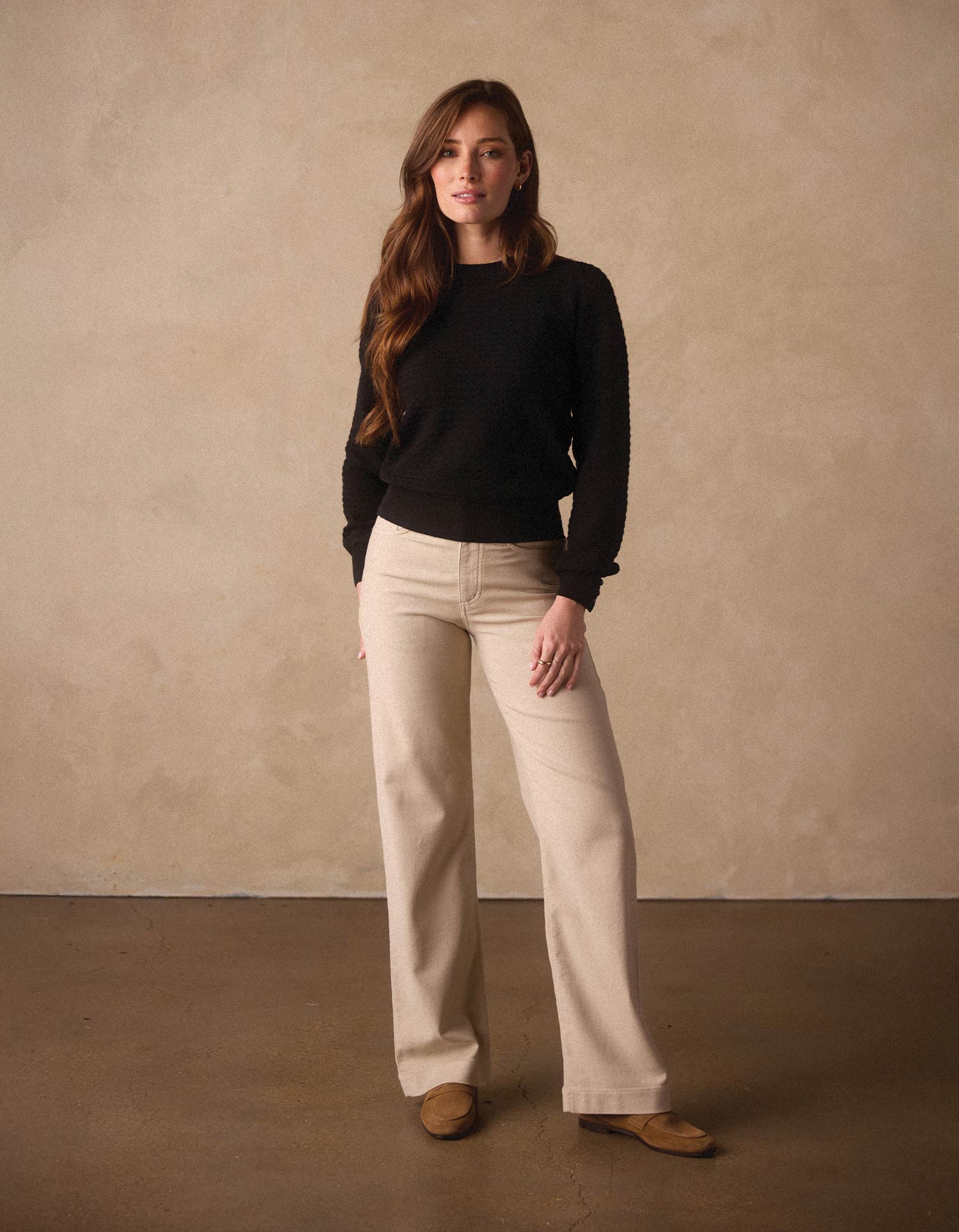 Olivia Pointelle Crew Sweater