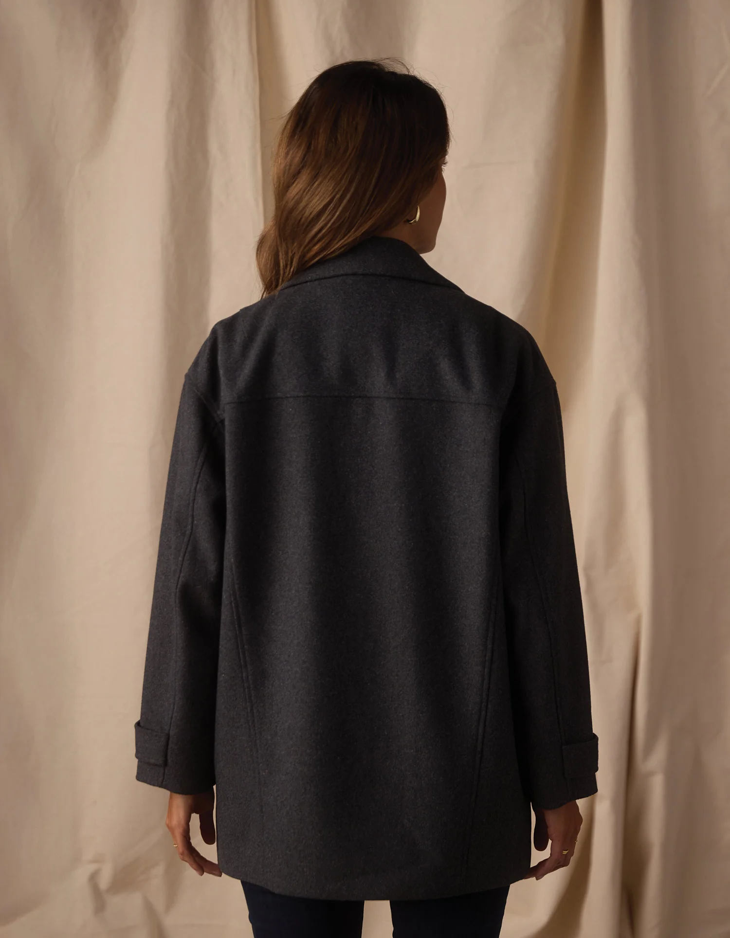 Oversized Blazer Jacket in Charcoal - Image 5