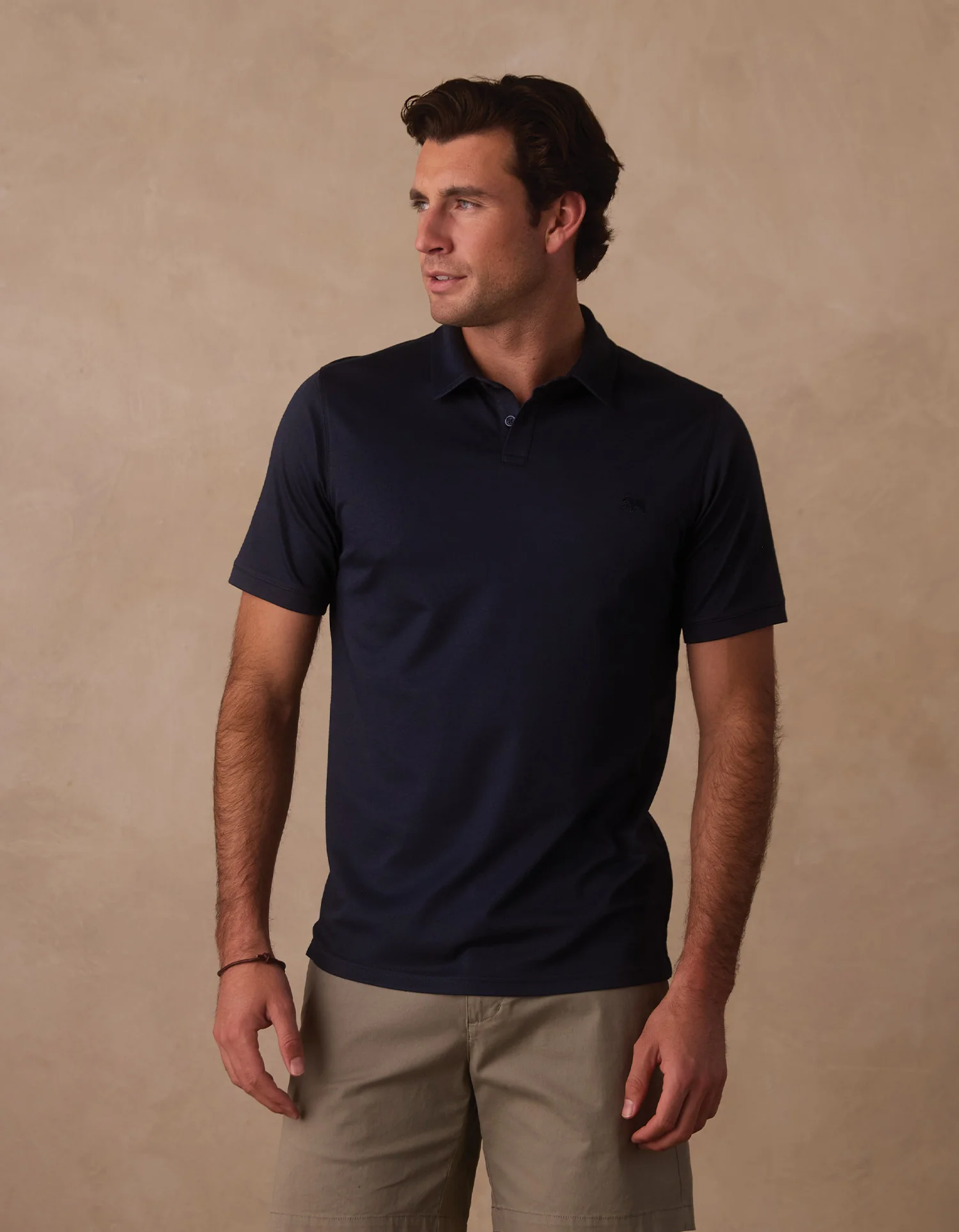 Performance Pique Polo in Navy - Image 3
