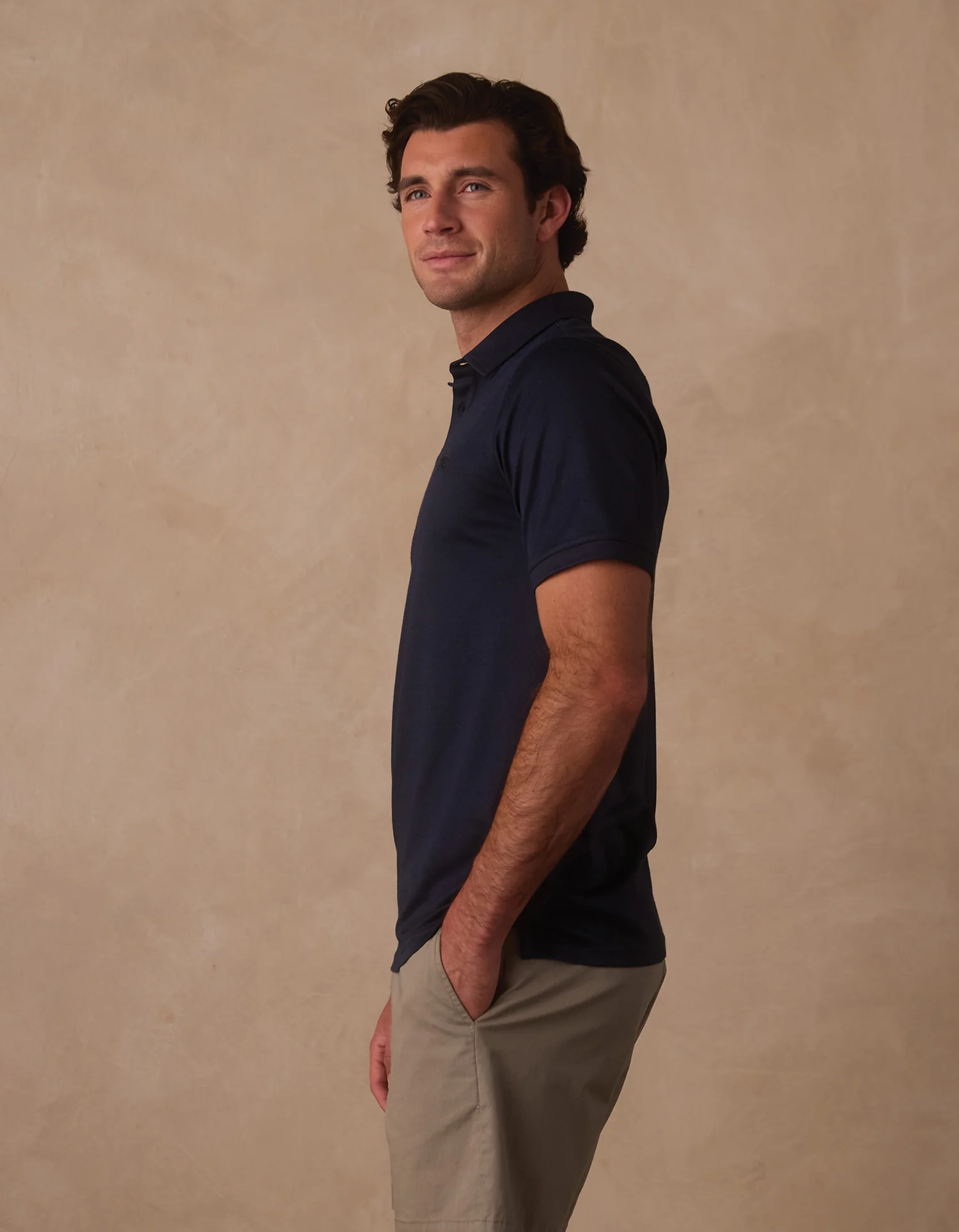 Performance Pique Polo in Navy - Image 5