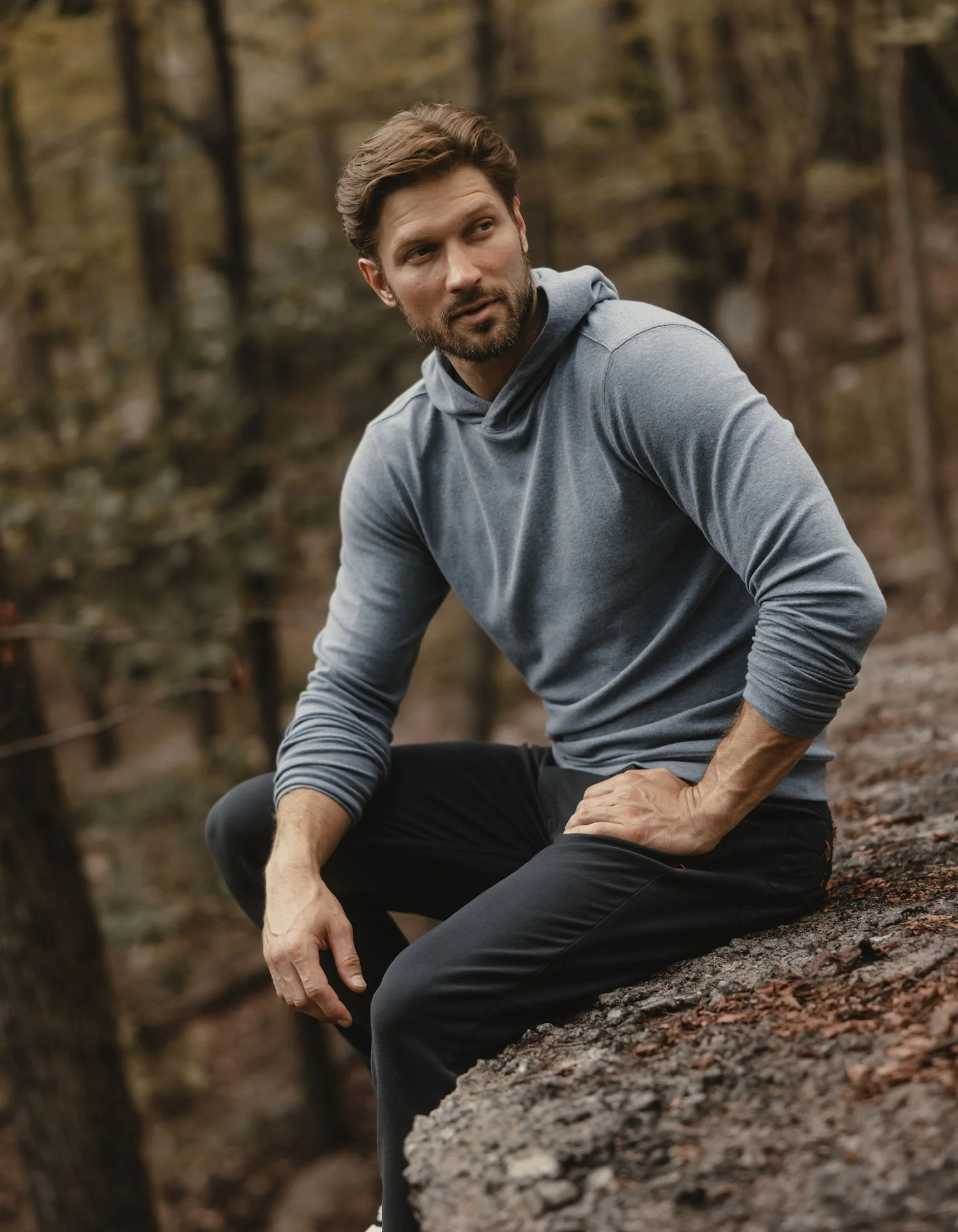 Puremeso Essential Hoodie in Slate Blue - Image 3