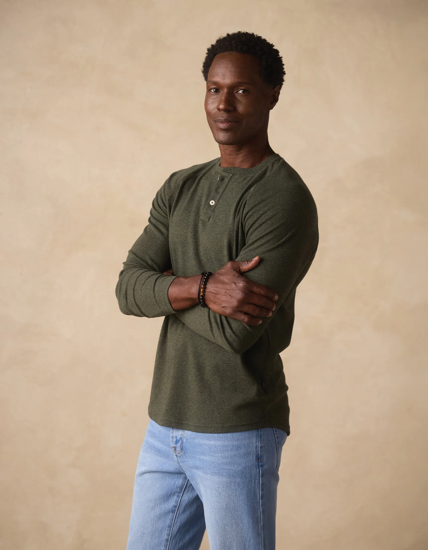 Puremeso Everyday Henley in Olive - Image 5