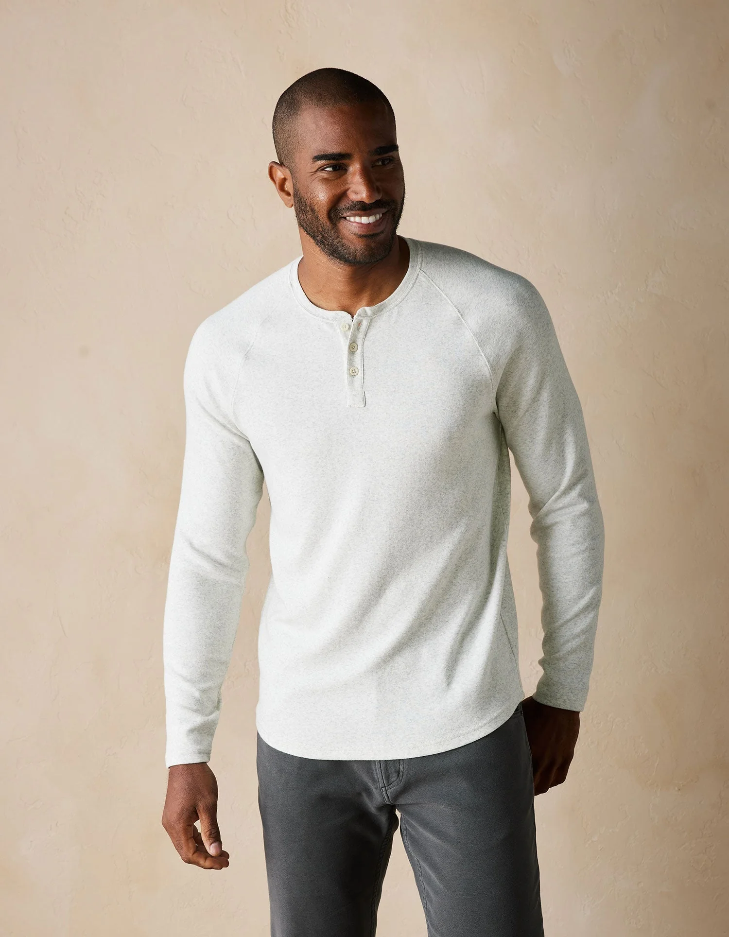 Puremeso Everyday Henley in Stone - Image 4