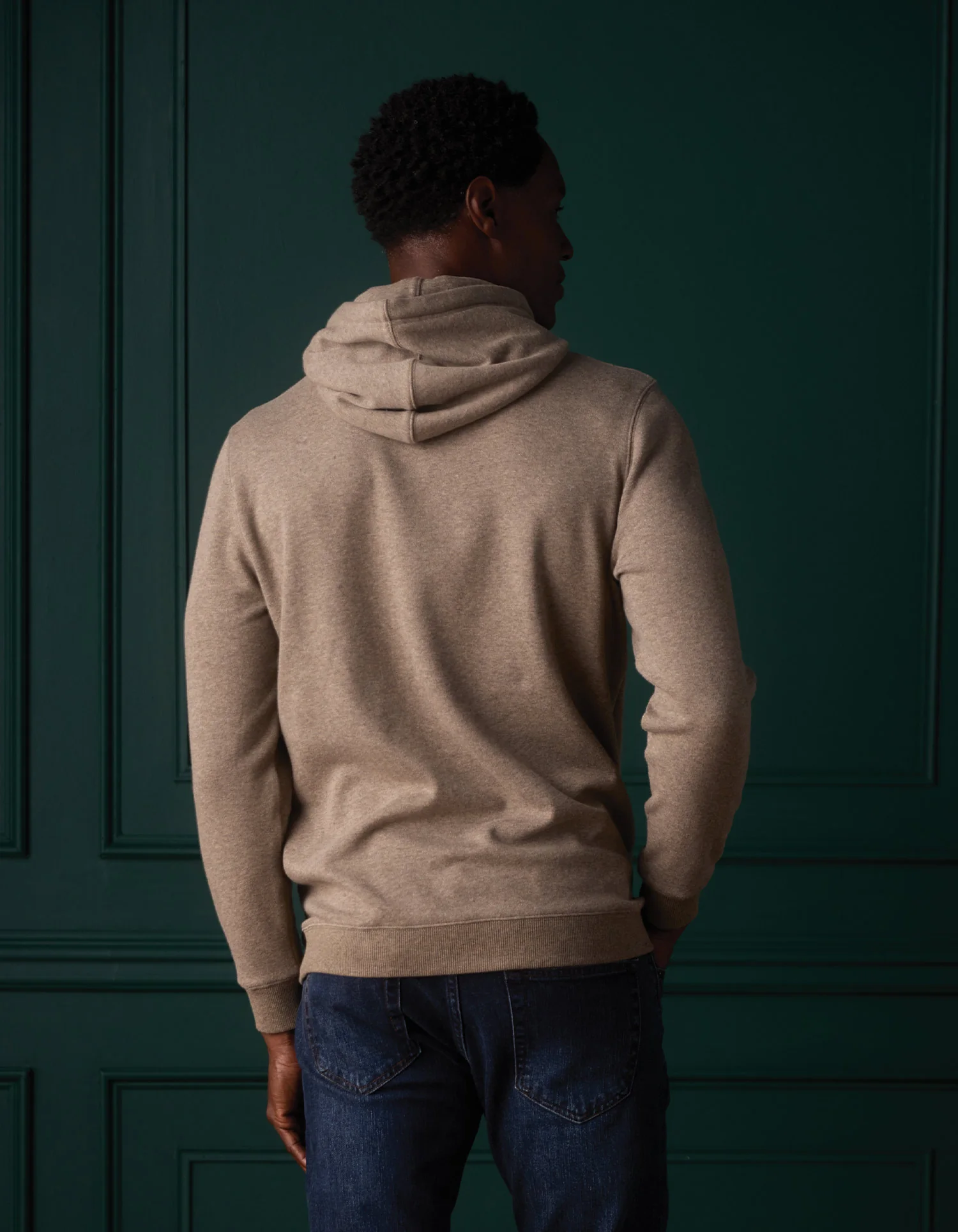 Fleece Puremeso Hoodie in Dark Taupe - Image 5