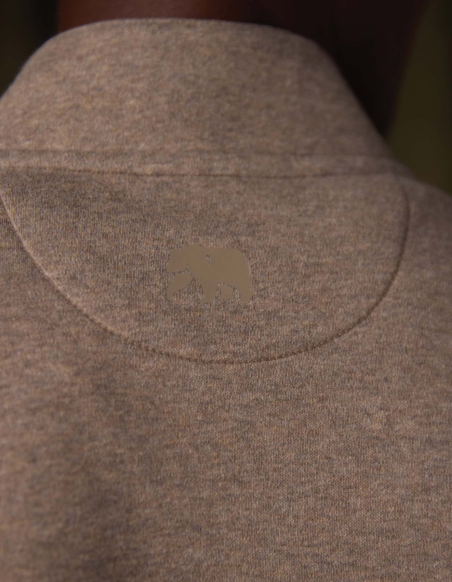 Fleece Puremeso Quarter Zip in Dark Taupe - Image 5