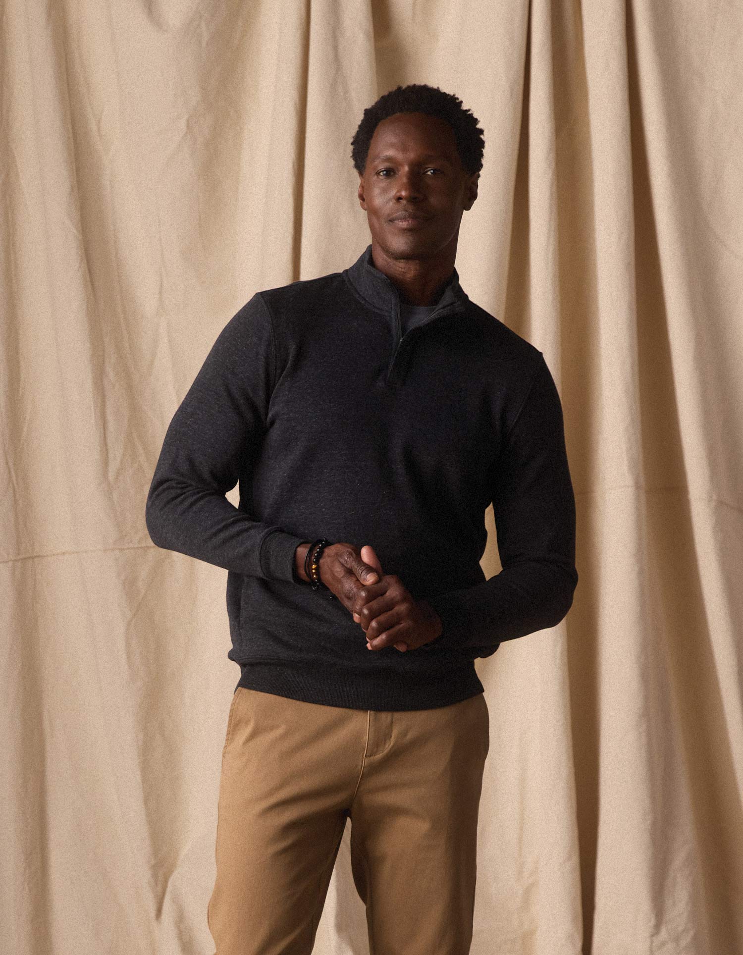 Fleece Puremeso Quarter Zip in Phantom - Image 2