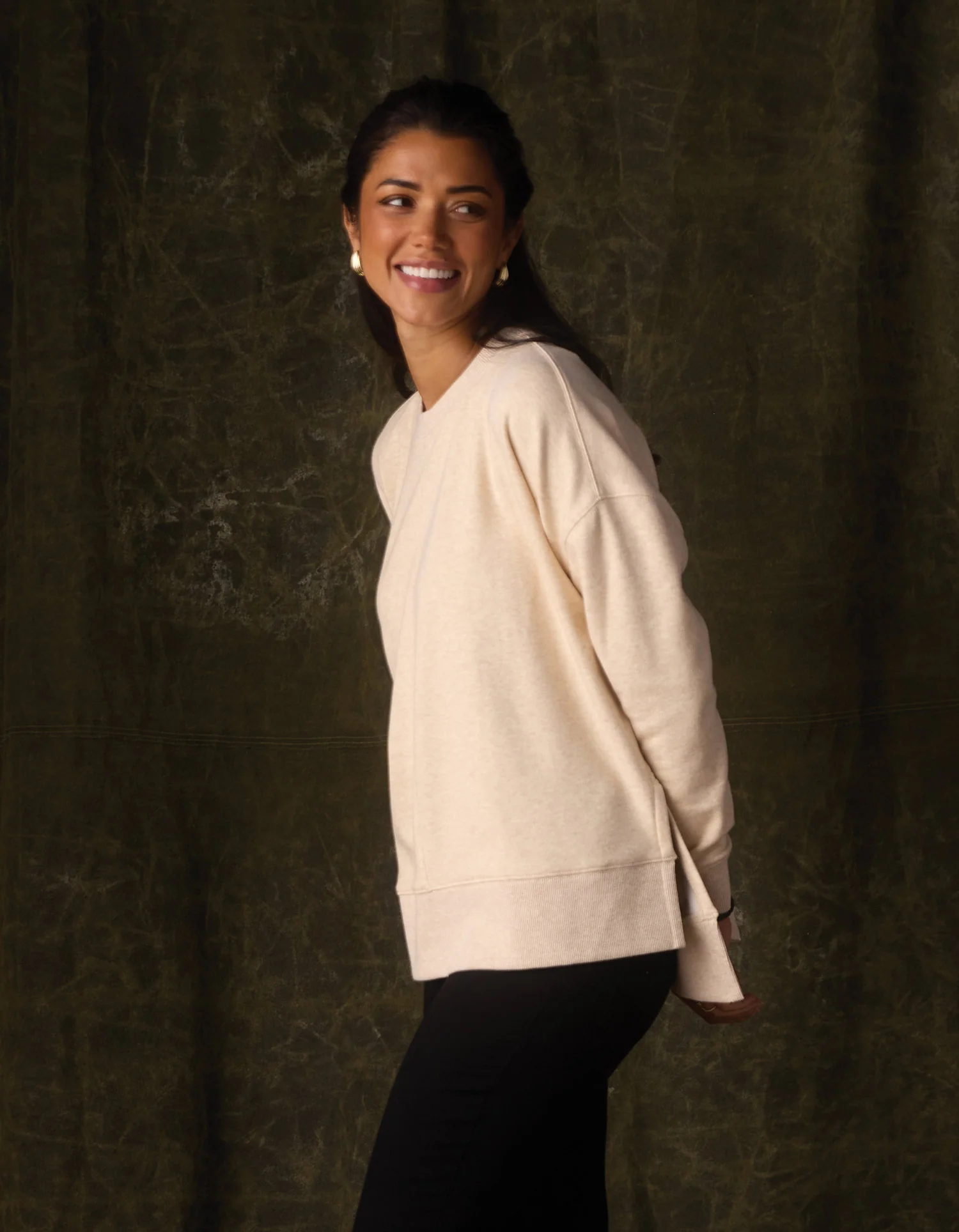 Fleece Puremeso Splitside Pullover in Oat - Image 5