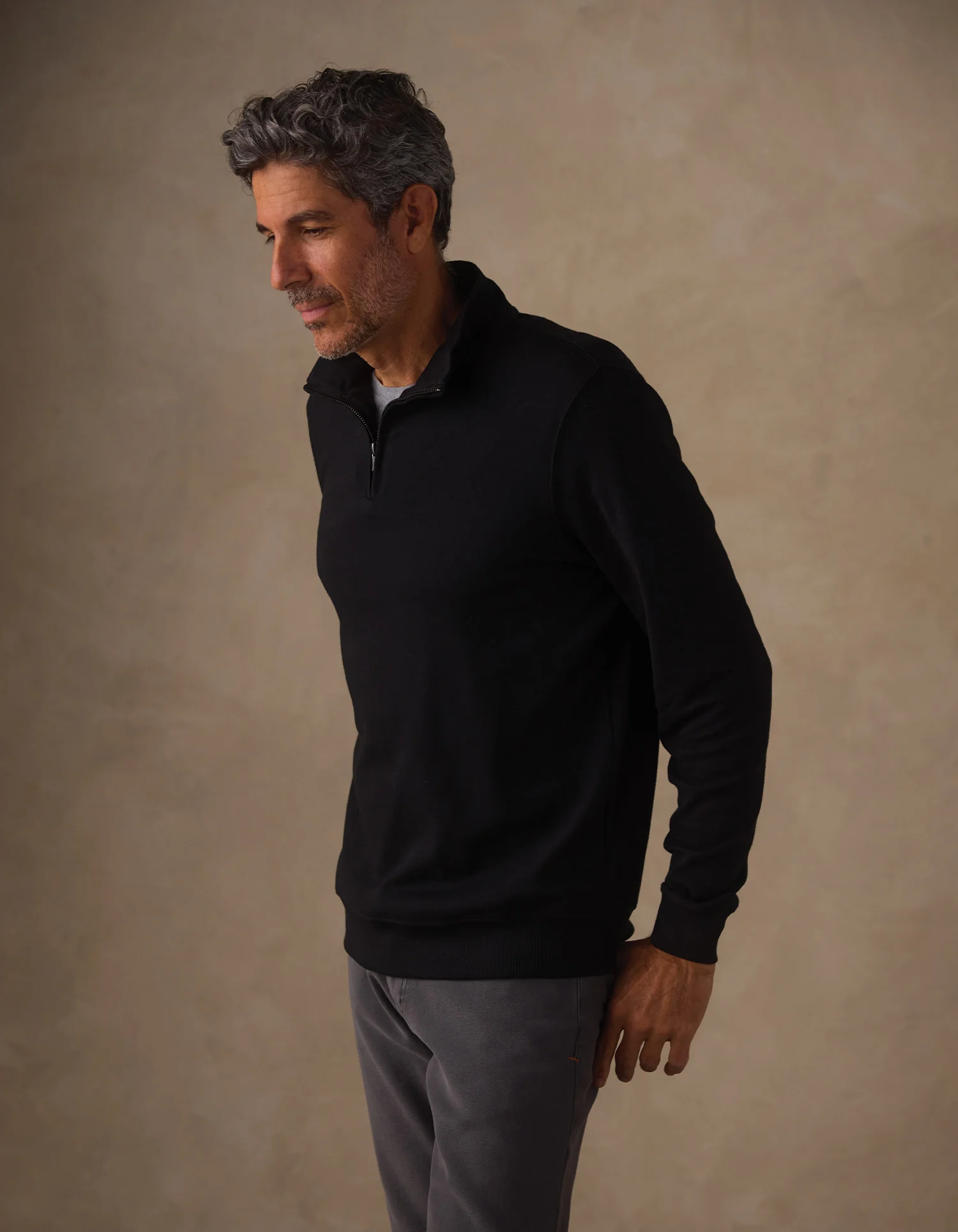 Puremeso Weekend Quarter Zip in Black - Image 5