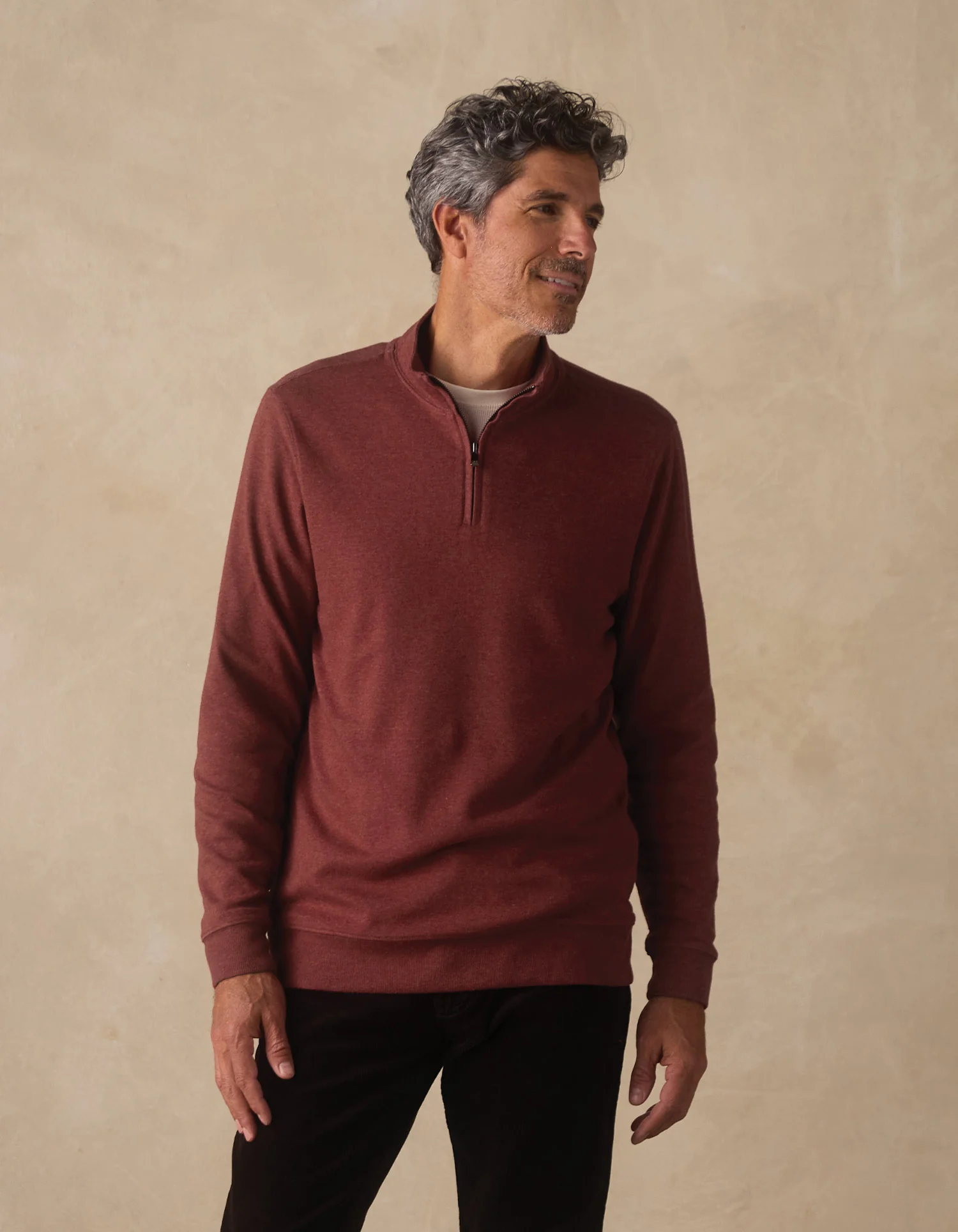 Puremeso Weekend Quarter Zip in Redwood - Image 3