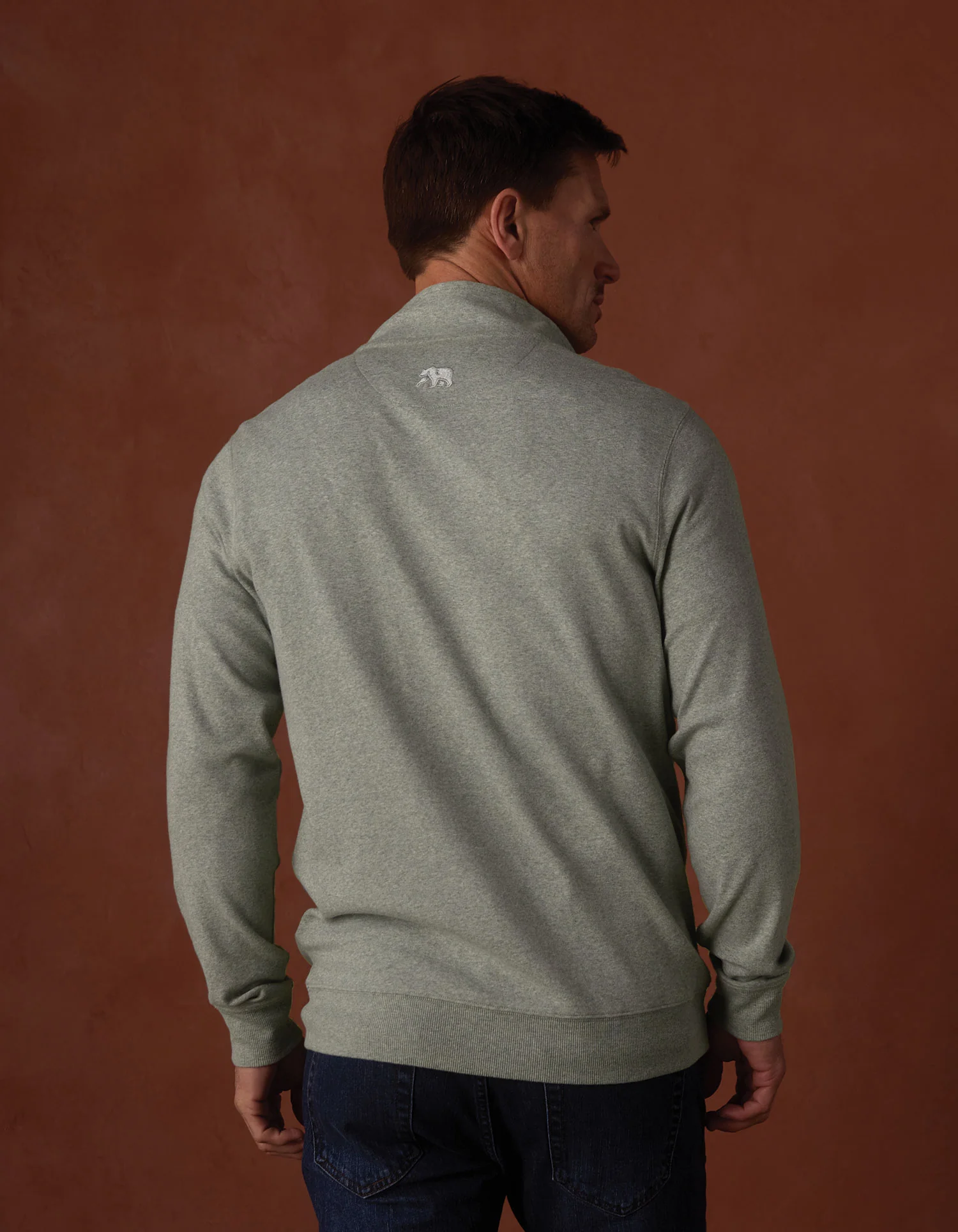 Puremeso Weekend Quarter Zip in Sea Glass - Image 5
