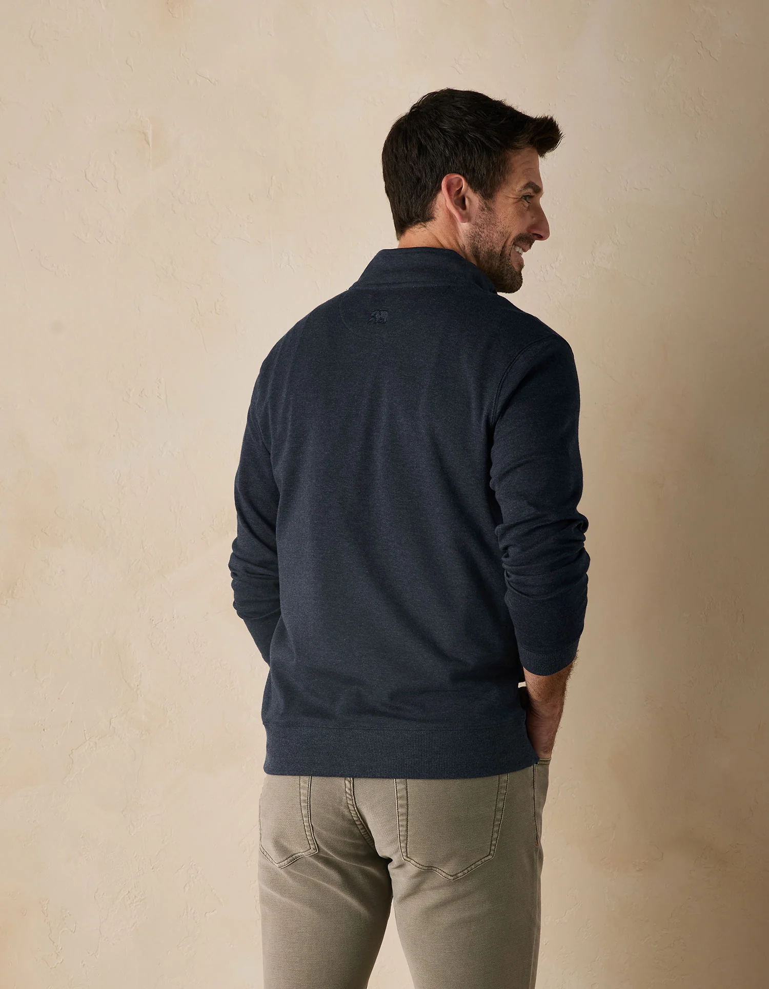 Puremeso Weekend Quarter Zip in Normal Navy - Image 5