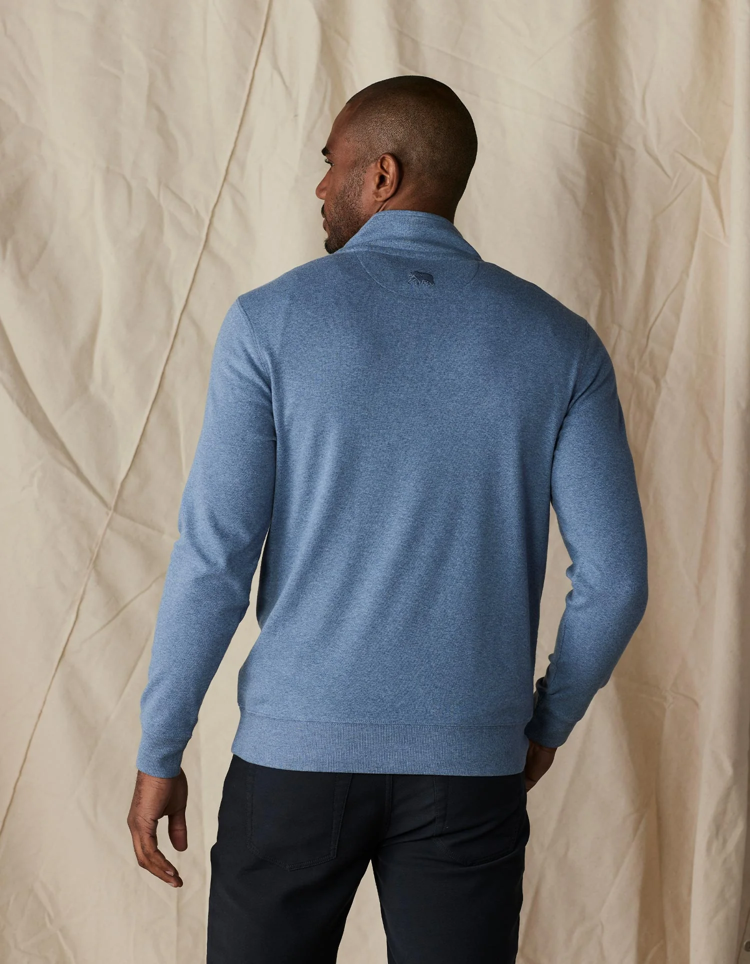 Puremeso Weekend Quarter Zip in Slate Blue - Image 5