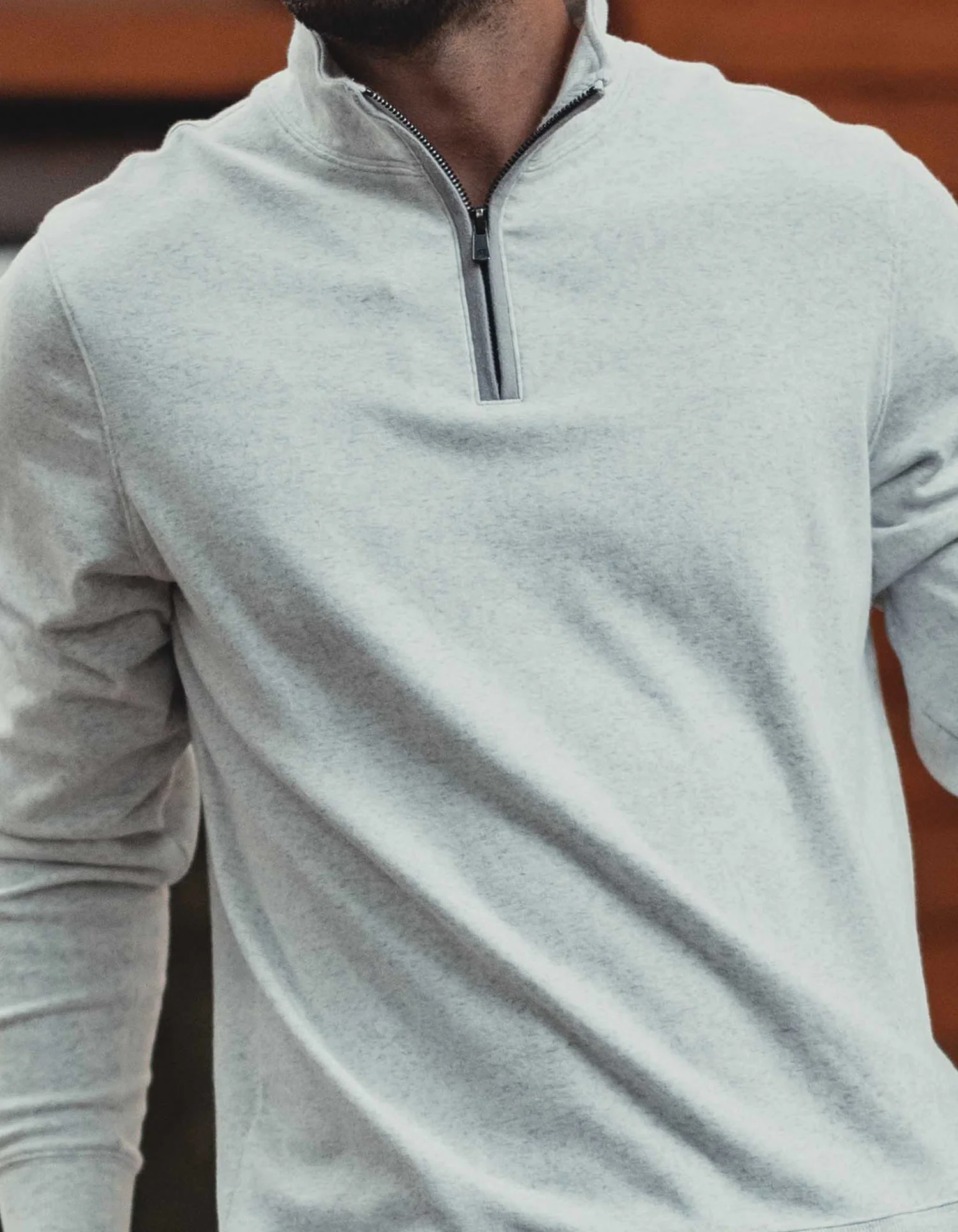 Puremeso Weekend Quarter Zip in Stone - Image 2